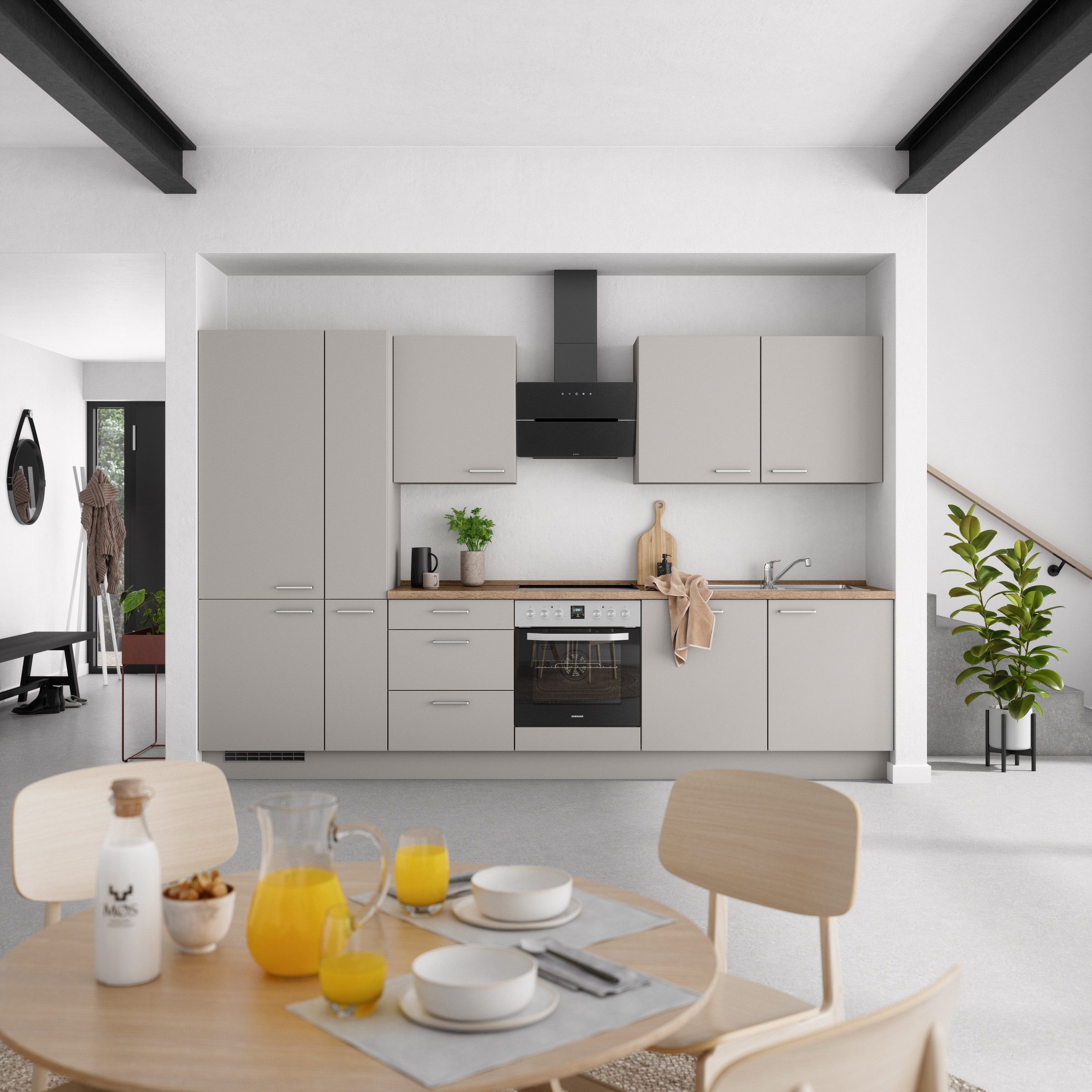 nobilia® Küchenzeile »"Touch II"«, vormontiert, Ausrichtung wählbar, Breite 330 cm, wahlw. mit E-Geräten