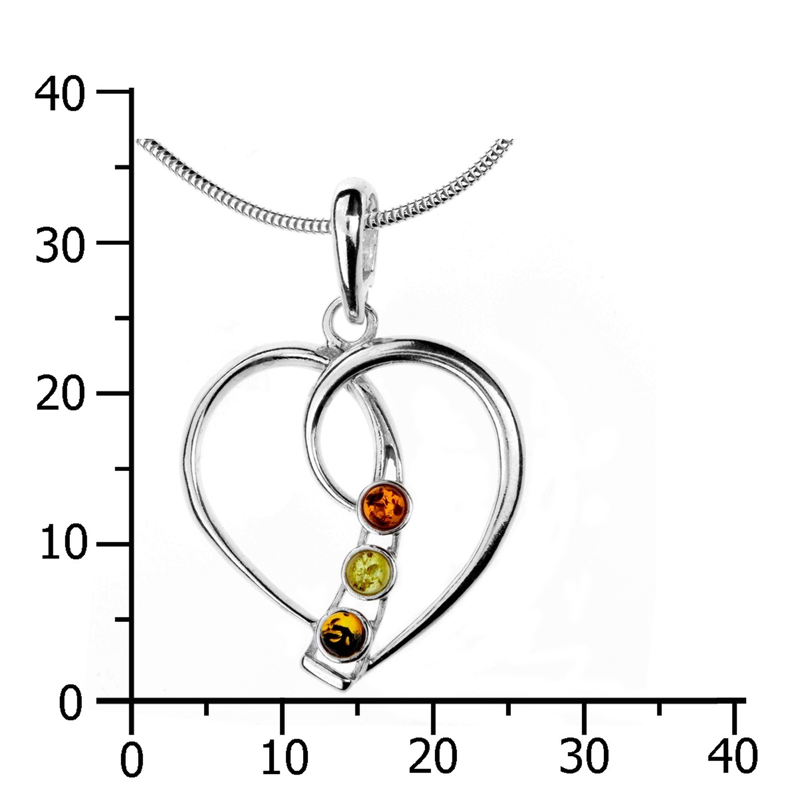 OSTSEE-SCHMUCK Kette mit Anhänger »Ostsee-Schmuck Kette mit Anhänger Herz Kette mit Anhänger Herz«, (2 tlg.)