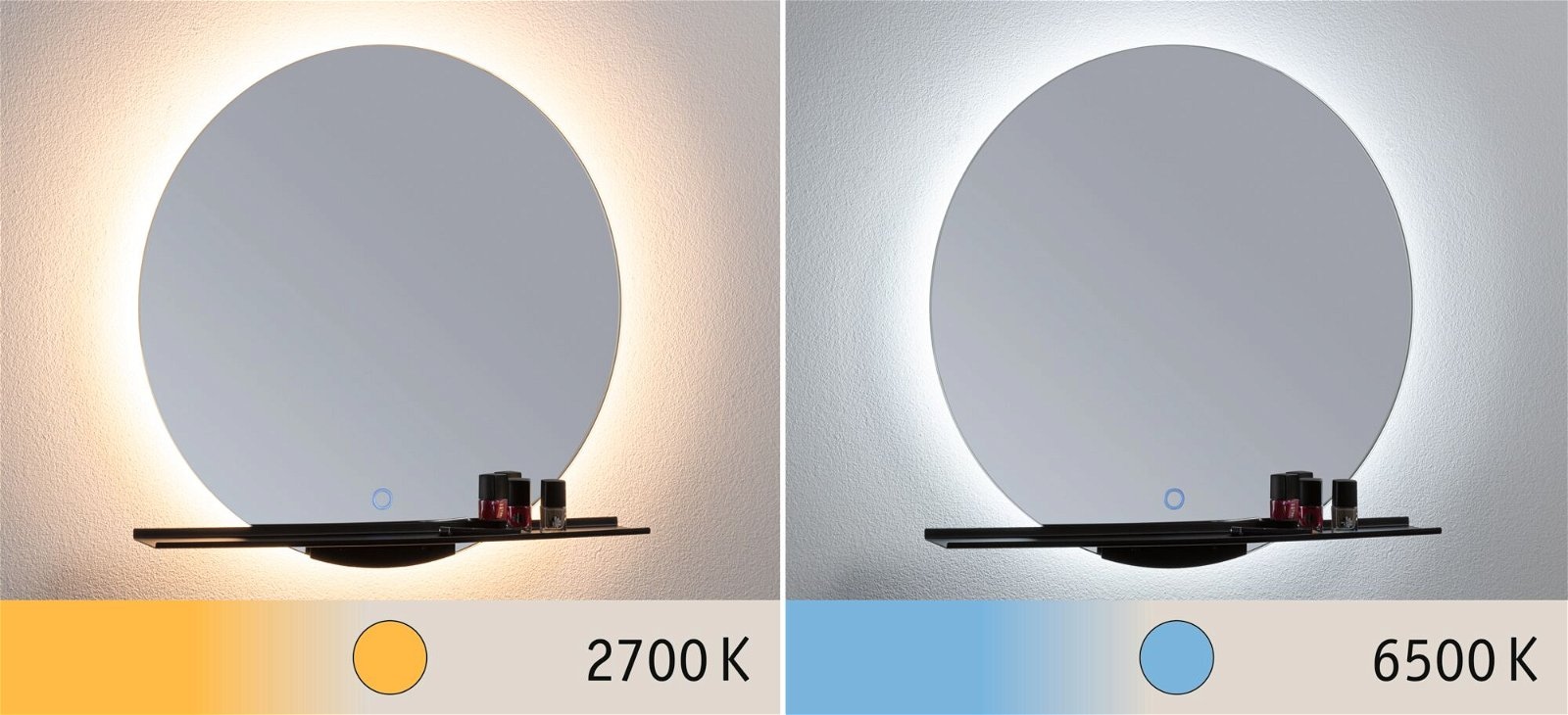 Paulmann LED Bad-Spiegelleuchte »Spiegel Miro«, Schutzart IP44, integr. LED Leuchtmodul, Touch-Funktion, Ø 50,0 cm