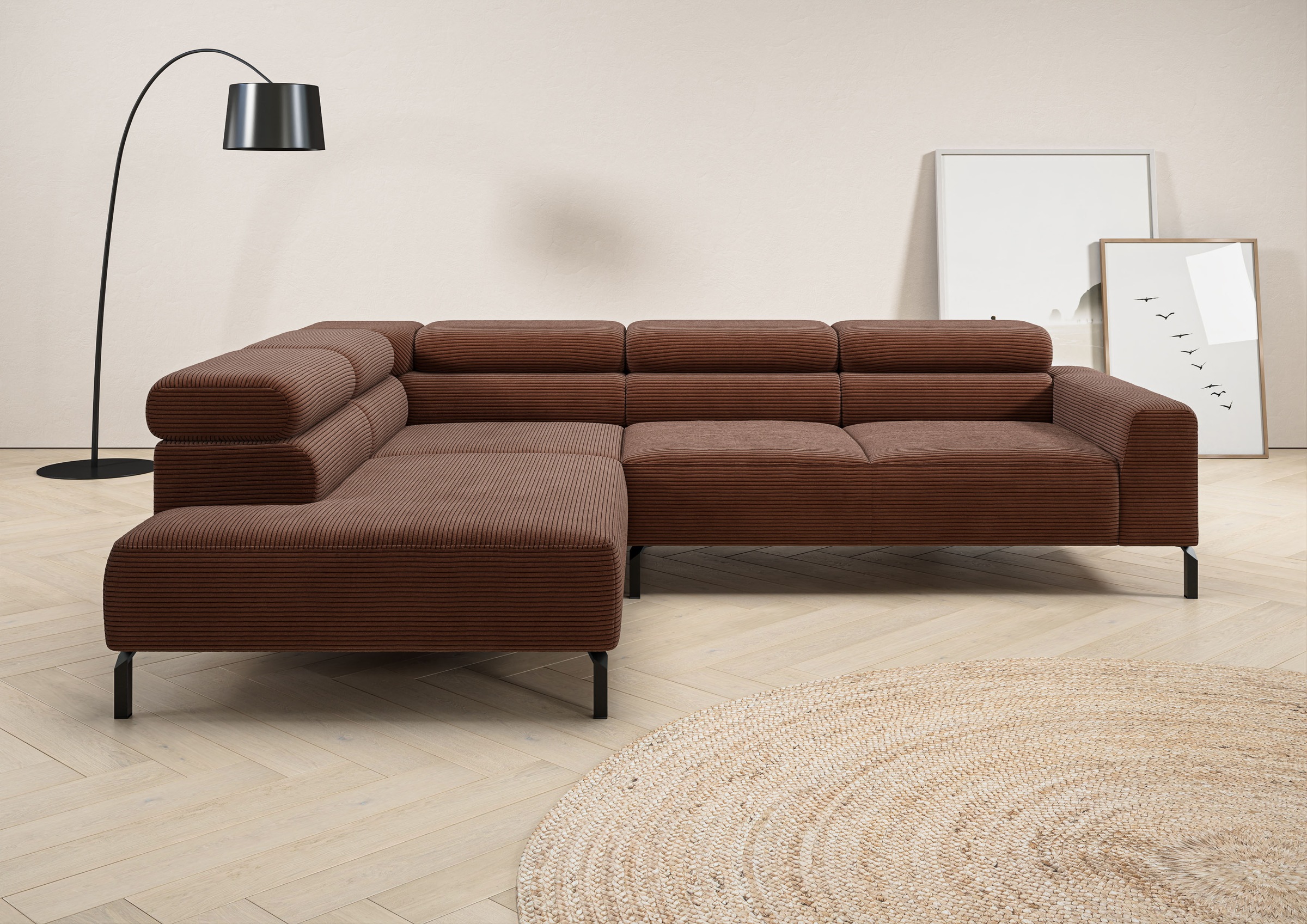 PLACES OF STYLE Ecksofa »Antonelli, L-Form, inkl. Kopfteilverstellung, Brei günstig online kaufen