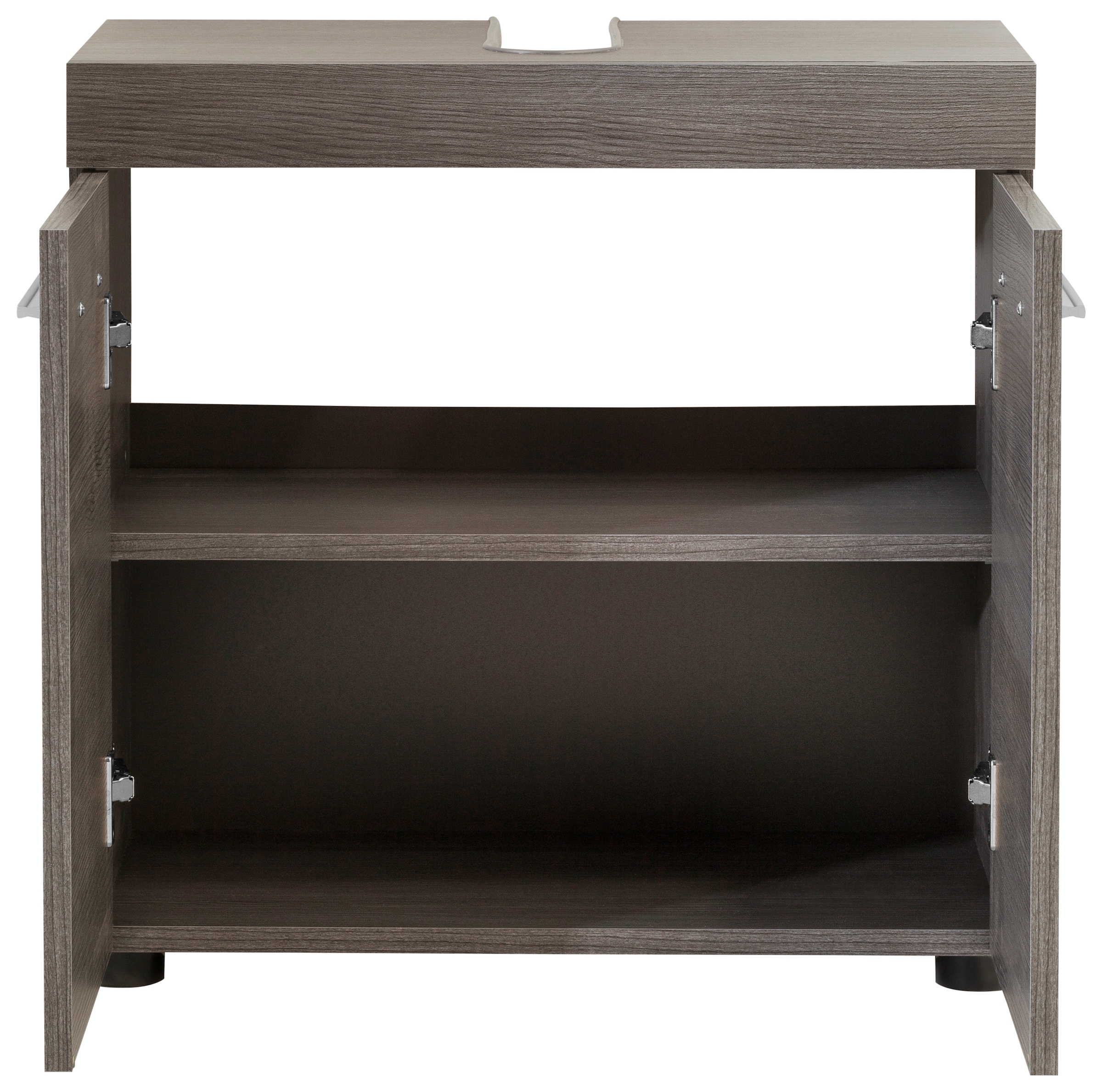 welltime Waschbeckenunterschrank »Royan«, Waschtisch mit 2 Fächern in Rauchsilber - Maße (B/T/H) 58/31/57 cm