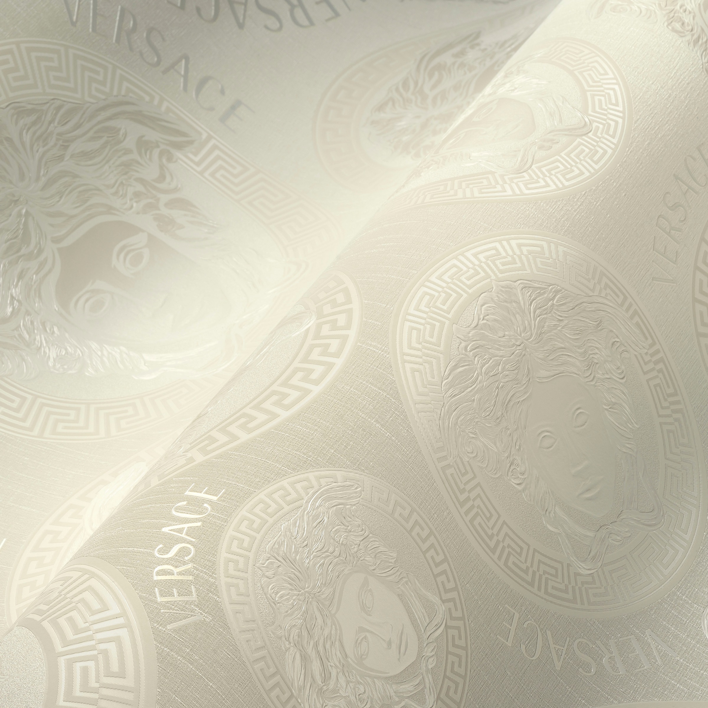 Versace Vliestapete »Wallpaper Versace 5 Medusakopf«, leicht glänzend-gemustert-abstrakt, Designertapete Tapeten Wohnzimmer Schlafzimmer Küche Flur Design Optik