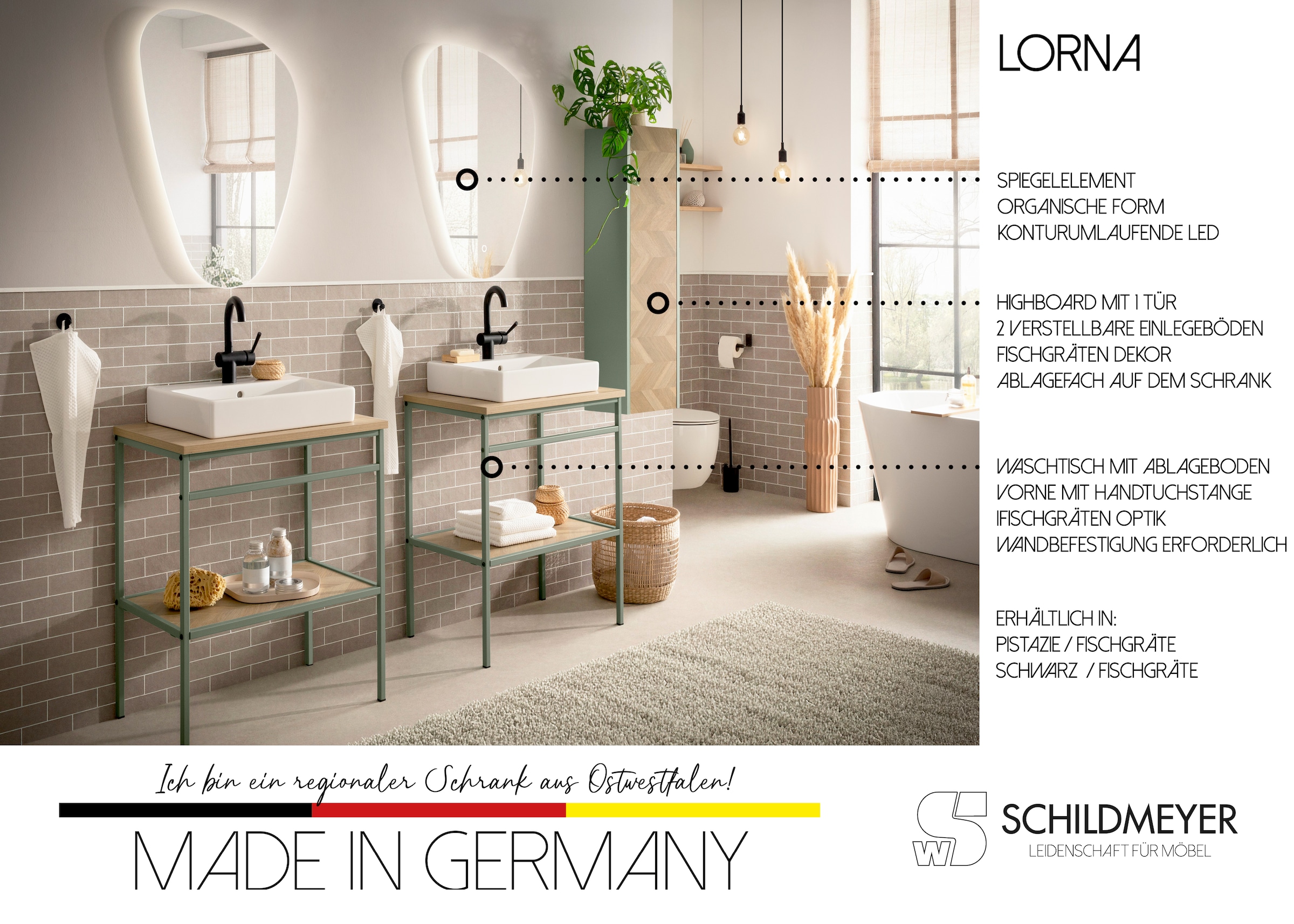 welltime Waschtisch 1 Stk. tlg. Made in Germany