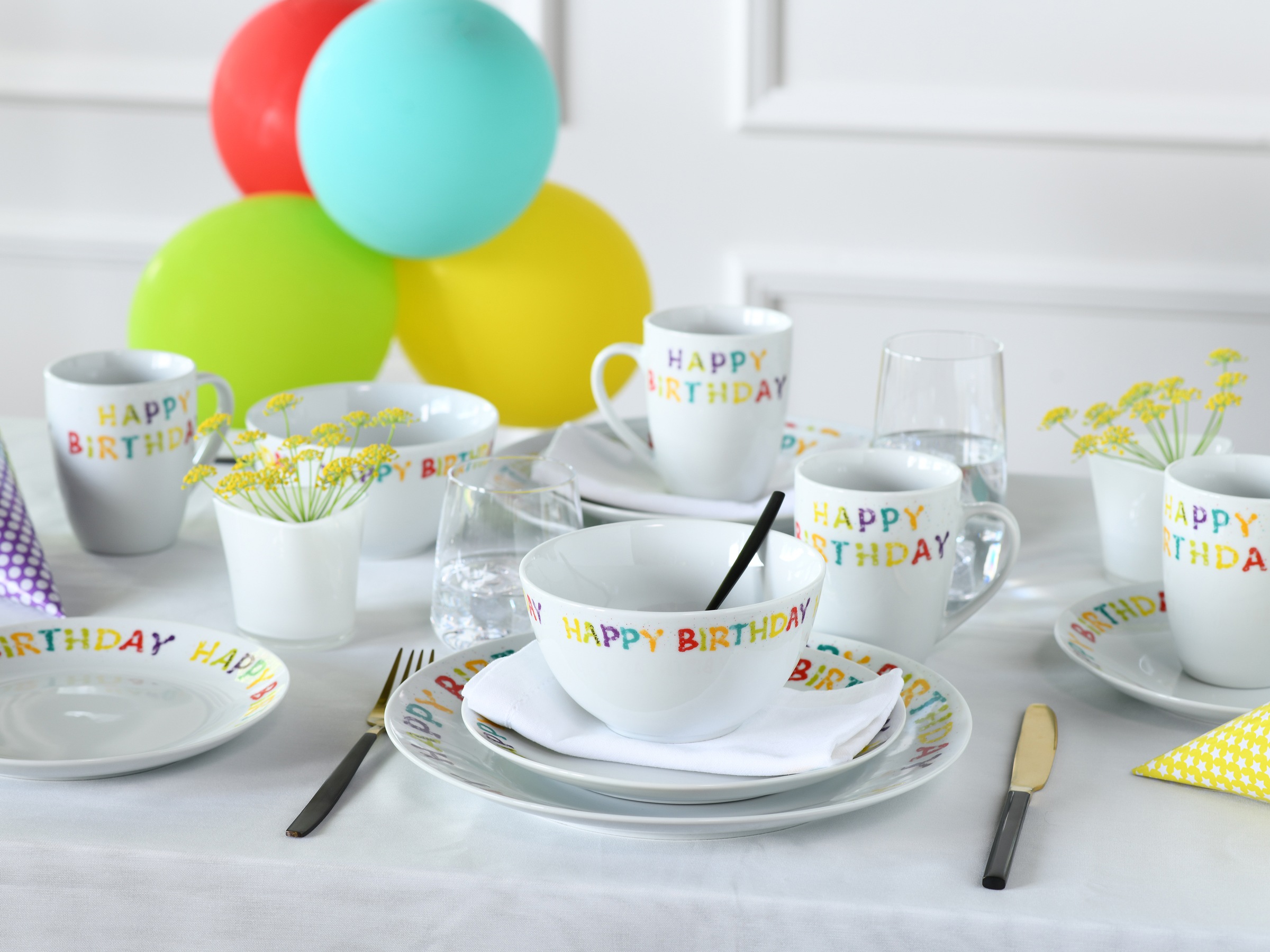 CreaTable Kombiservice »Happy Birthday, Kombi-Service 16-tlg.«, (Set, 16 tl günstig online kaufen