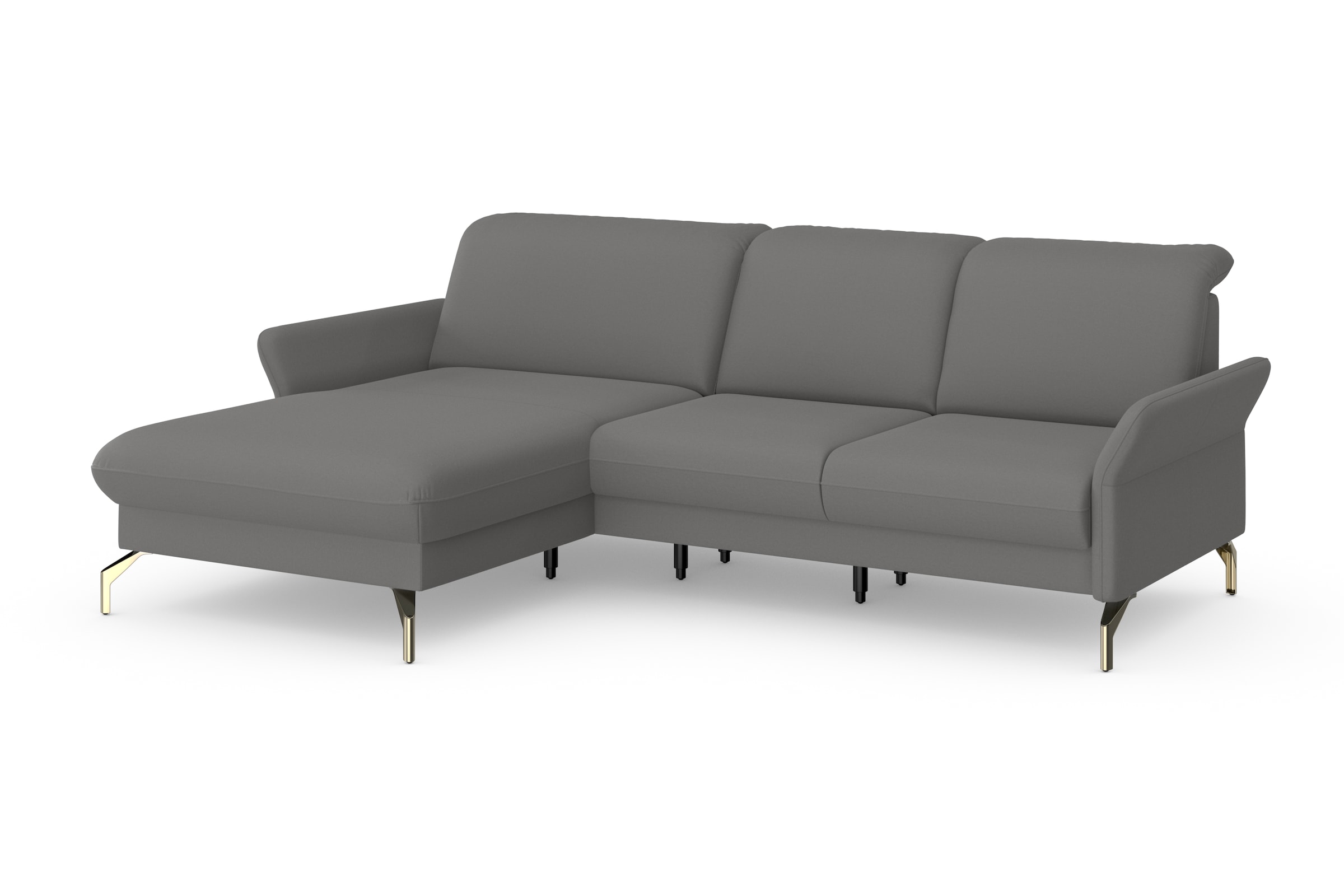 sit&more Ecksofa »Fashion L-Form«, wahlweise mit Kopfteilverstellung, Vorziehsitz, motorisch, Nickelfüße