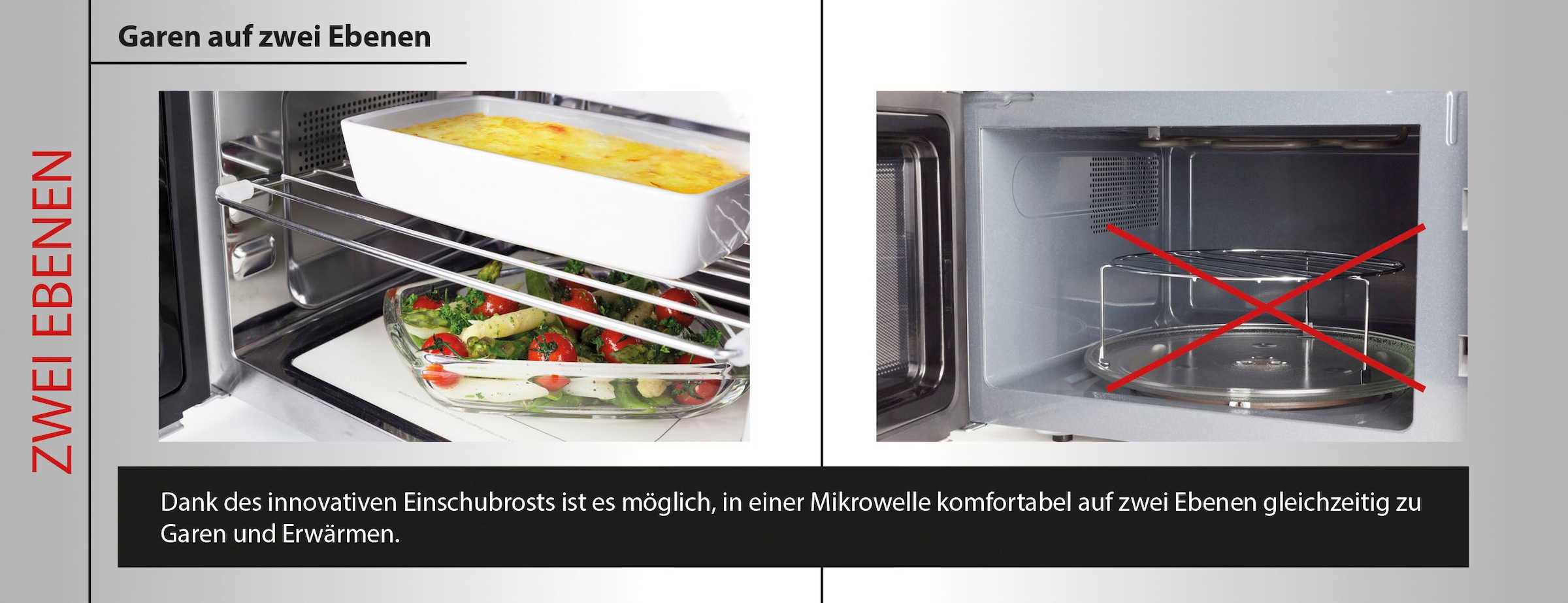 Caso Mikrowelle »3371 MCG 30 Ceramic Chef, 3 in 1 Mikrowelle, Grill, Heißluft« Grill | Heißluft | Mikrowelle 2100 W Mit Grill-Rost garen auf 2 Ebenen