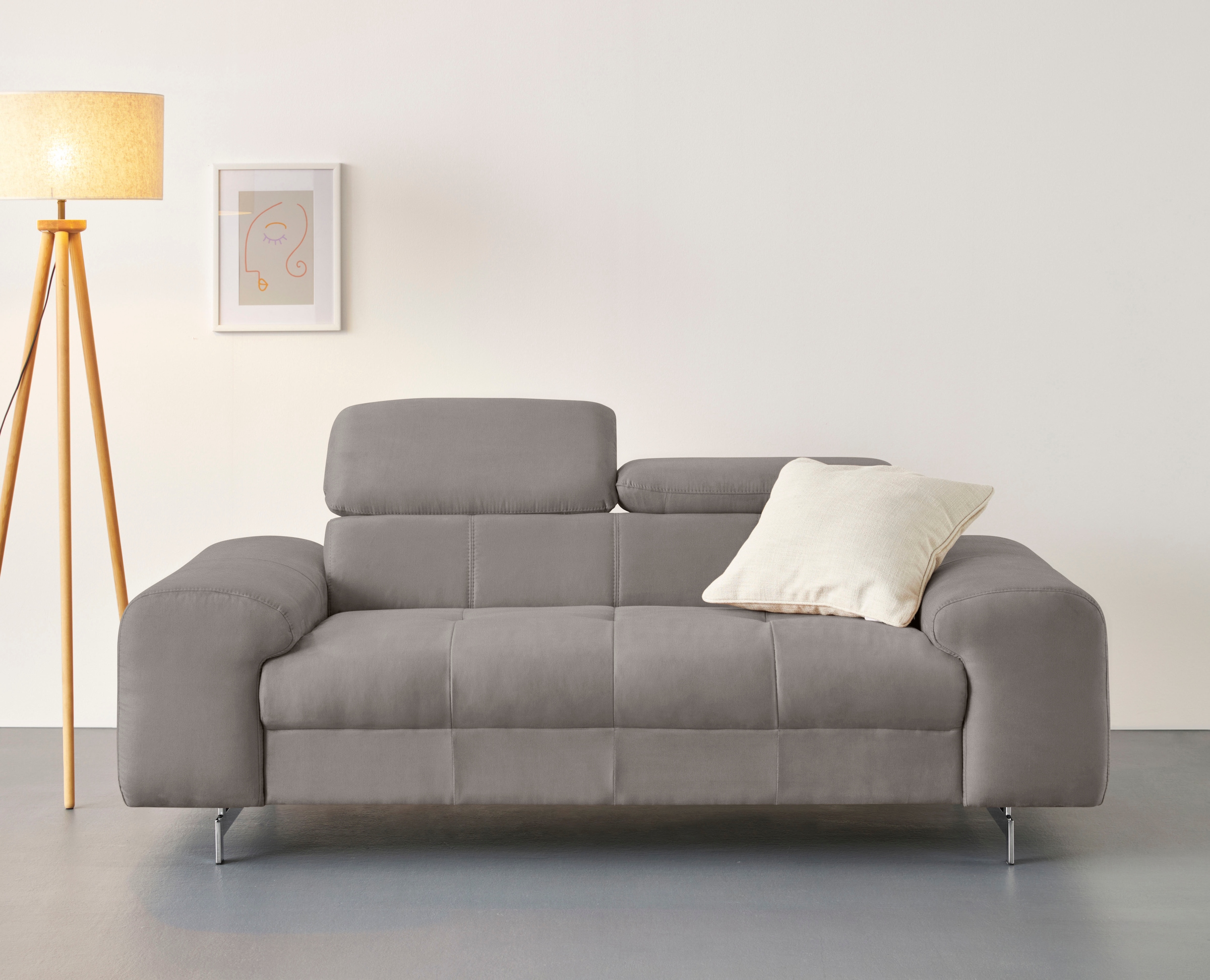 COTTA 2-Sitzer »Chef« Big-Sofa mit Kopfteilverstellung, edle Metallkufen günstig online kaufen