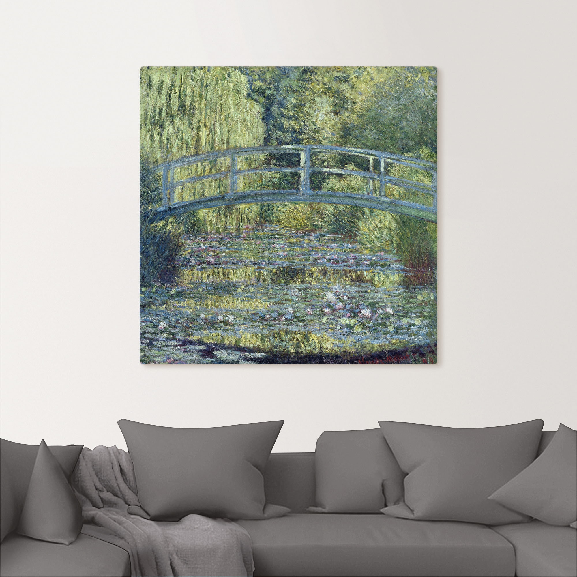 Artland Leinwandbild "Der Seerosenteich, Harmonie in Grün", Gartenbilder, ( günstig online kaufen