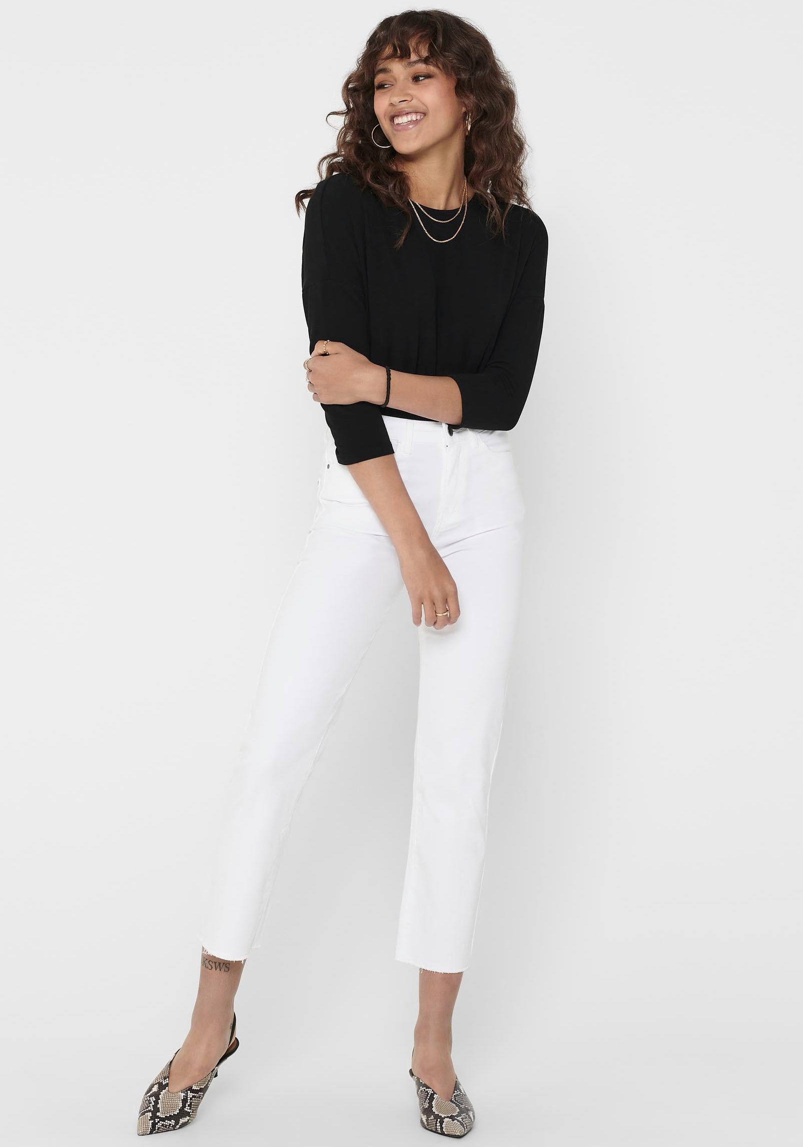 ONLY 3/4-Arm-Shirt »ONLGLAMOUR 3/4 TOP JRS NOOS« in lässiger Oversize-Form