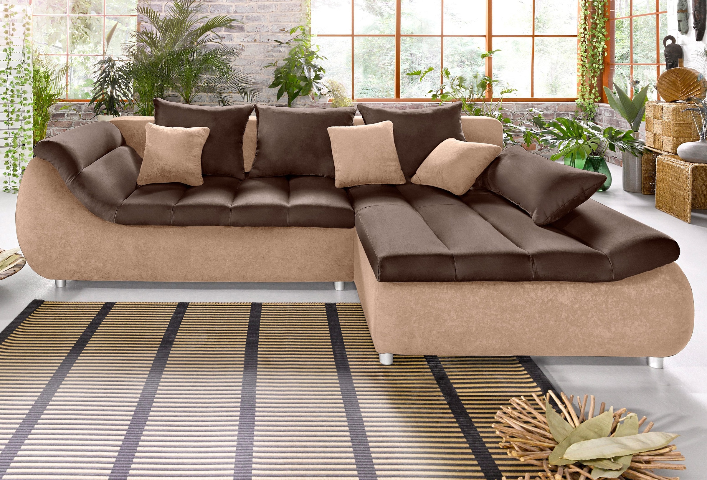 INOSIGN Ecksofa »Imola modern und elegant, bequem, aktuelle Steppung im Sit günstig online kaufen