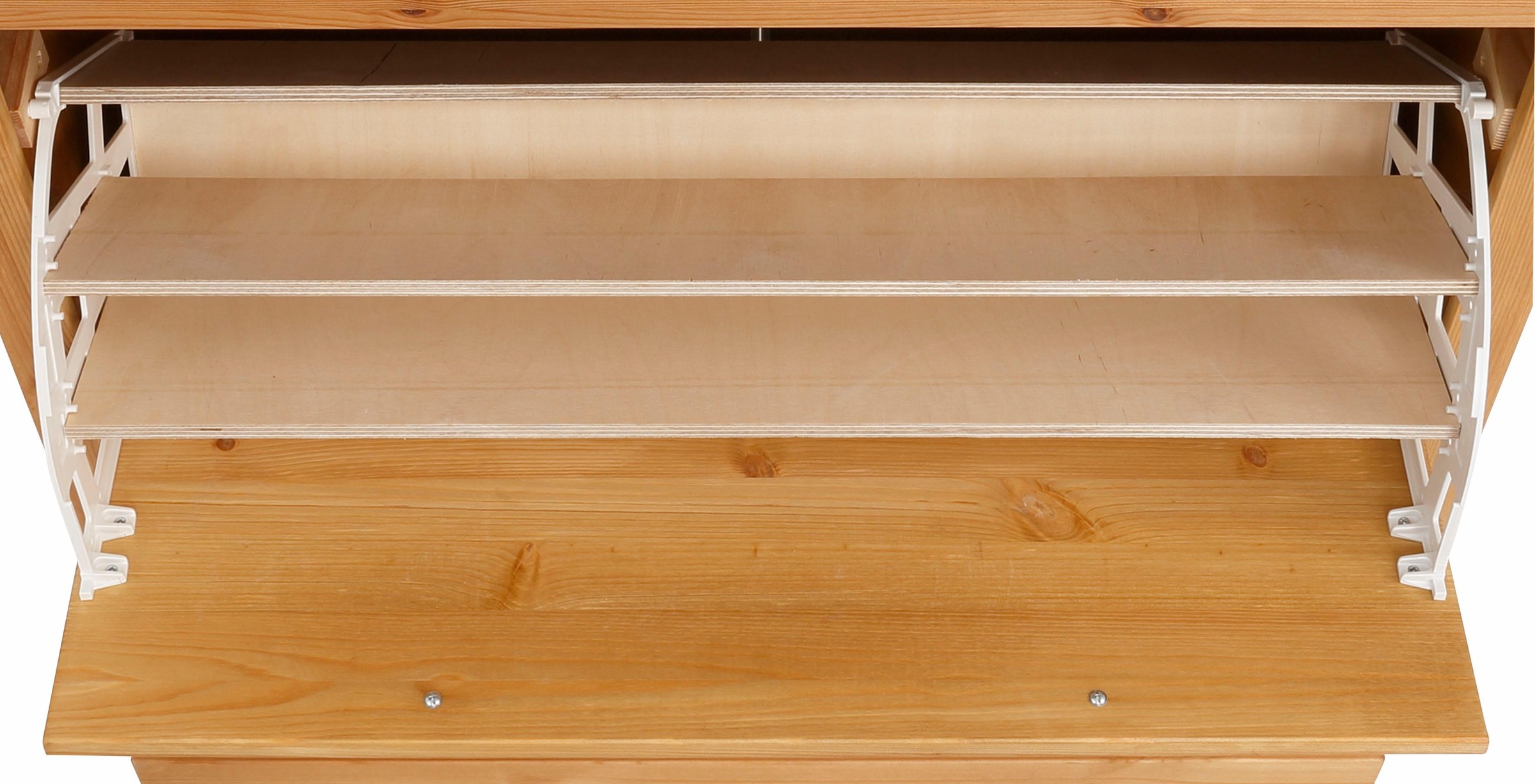 OTTO home Schuhschrank »Basilico« aus massiver Kiefer, FSC®, Breite 90 cm, mit Schublade, Kassettenoptik