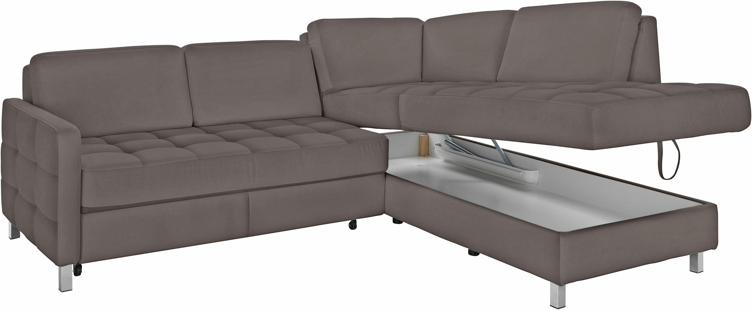 sit&more Ecksofa »Pablo L-Form«, wahlweise mit Bettfunktion und Bettkasten
