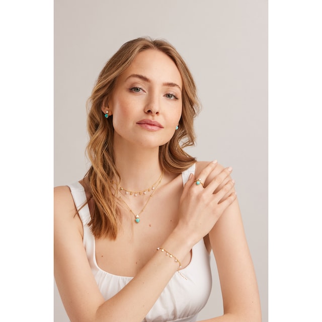 CAÏ Armband »925 Silber vergoldet Chalcedon Plättchen« online bestellen