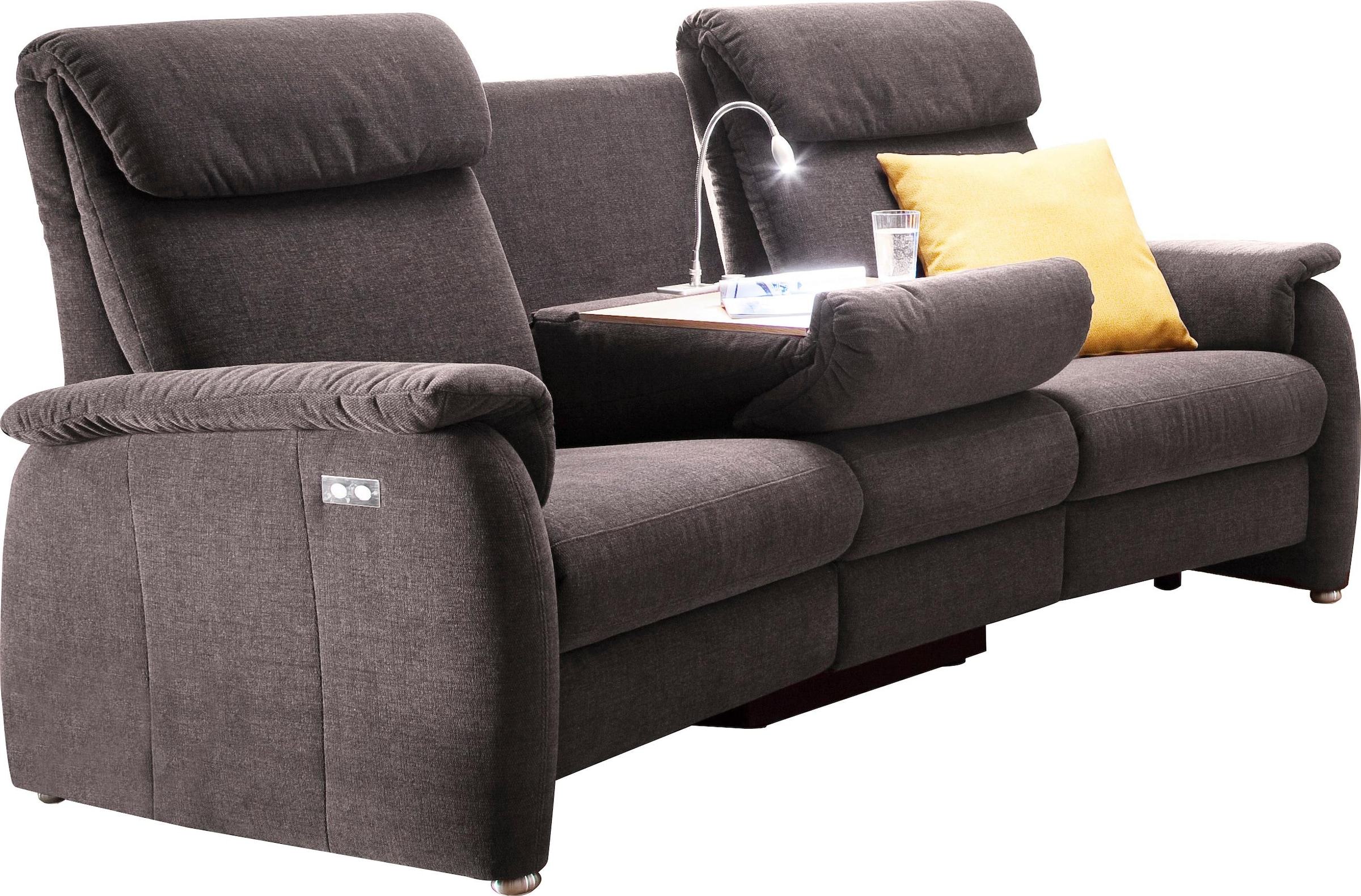 Home affaire Sofa »Turin«, mit motorischer Relaxfunktion, Tisch, Leuchte + USB-Ladestation