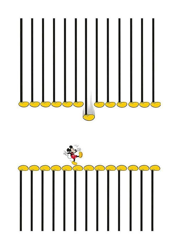 Komar Bild "Mickey Mouse Footlines", Disney, (1 St.), Wandbild zur Dekorati günstig online kaufen