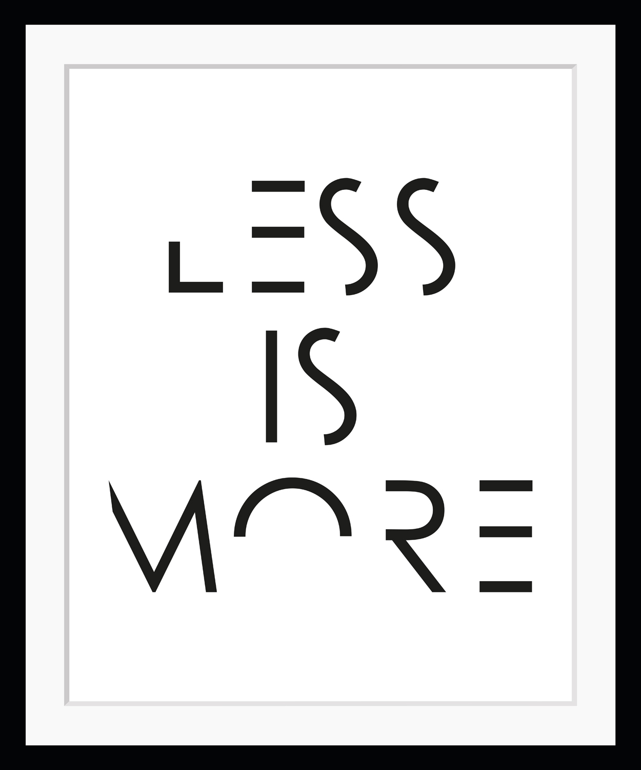 queence Bild »LESS IS MORE«, Buchstaben, Schriftzug, gerahmt günstig online kaufen