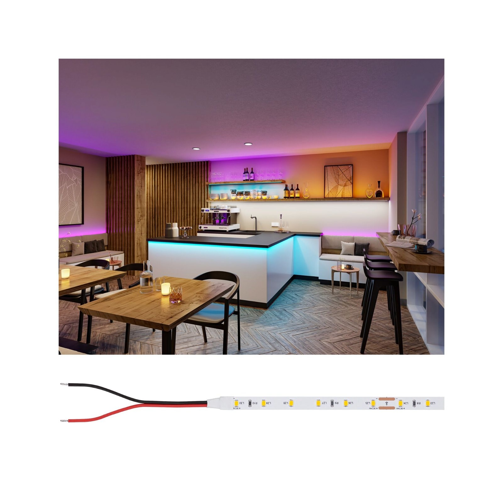 Paulmann LED-Streifen »Pro Strip Silver P25 5m iceblue IP20 24V DC 20W« Eis günstig online kaufen