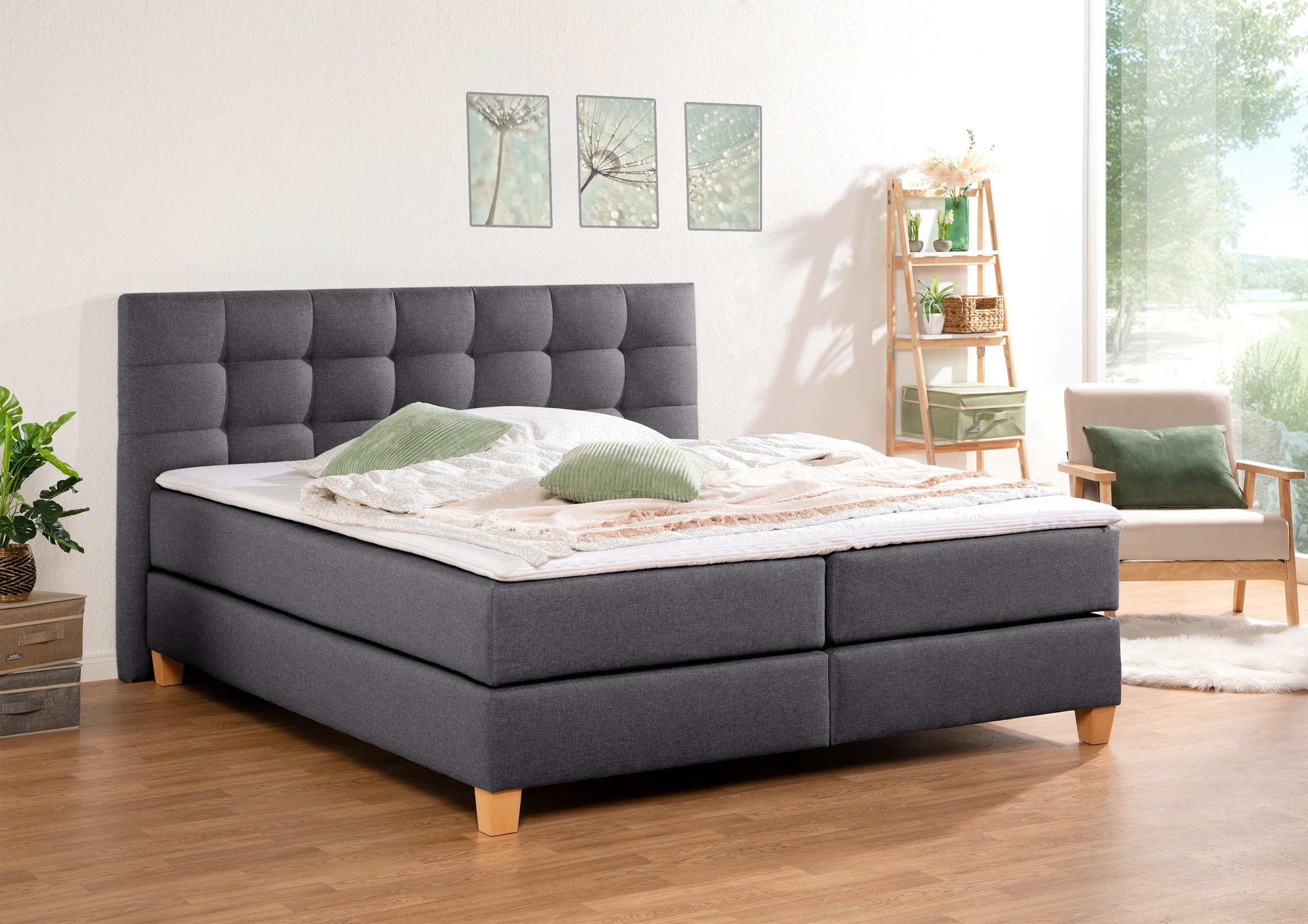 2. Bild von Home affaire Boxspringbett »Moulay«, inkl. Topper, in Überlänge 220 cm, 3 Härtegrade, auch in H4