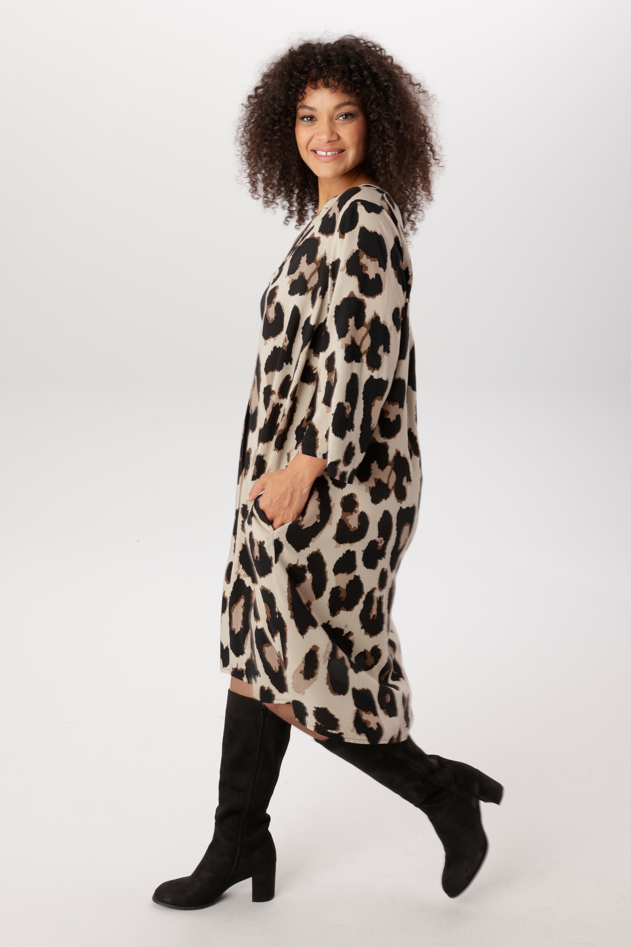 Aniston PLUS Druckkleid mit tollem Leoprint - NEUE KOLLEKTION