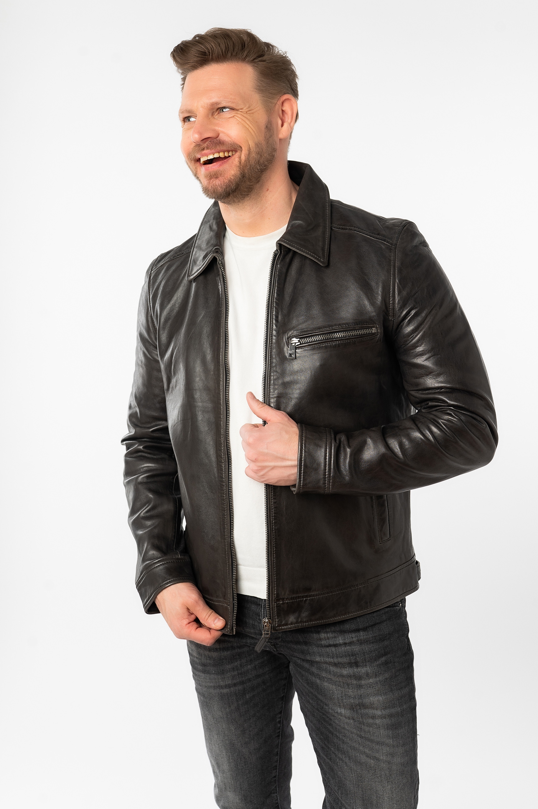 Mauritius Lederjacke »MMBerink« mit Umlegekragen