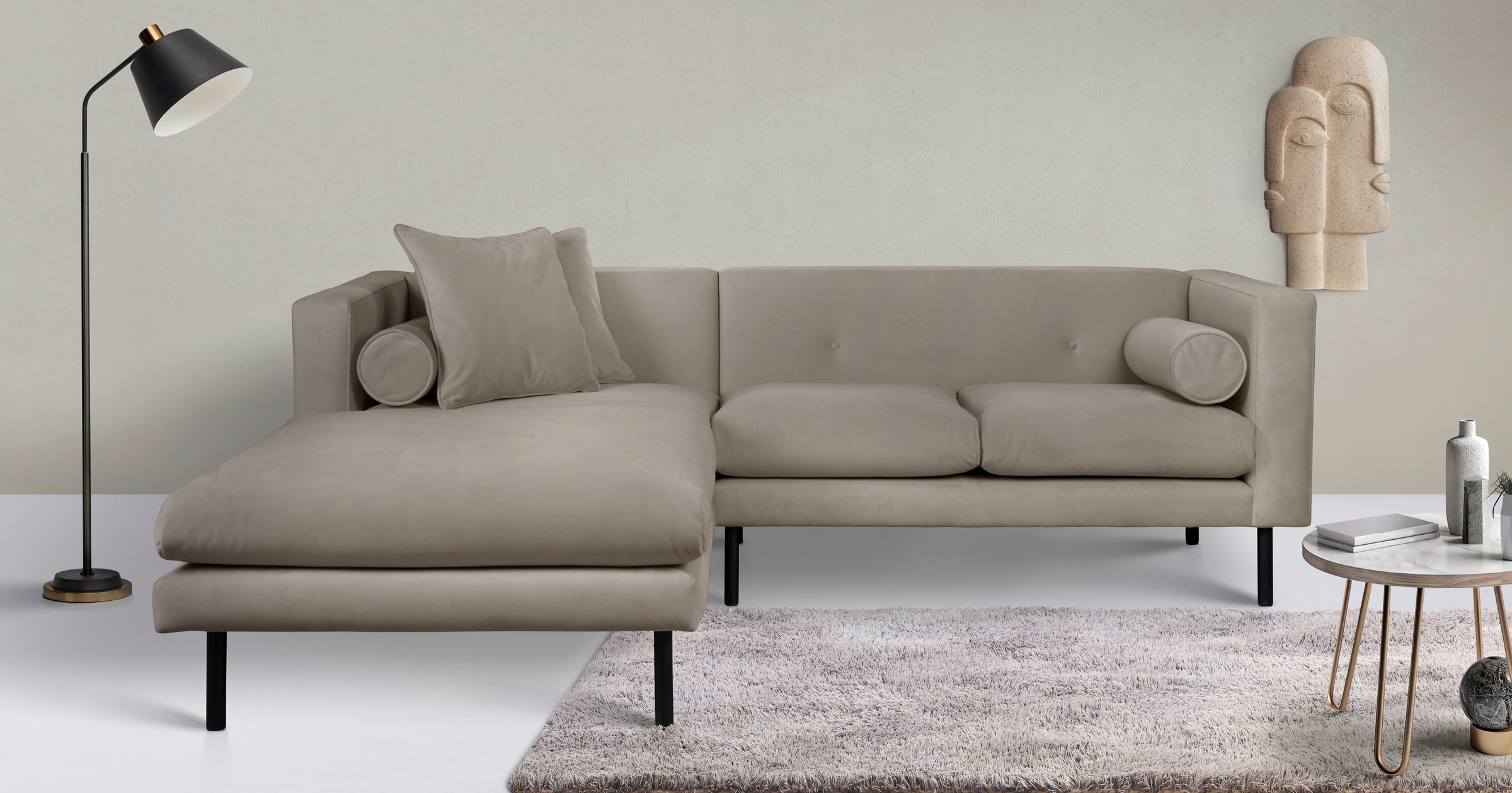 Home affaire Ecksofa »Lillibeth L-Form Designsofa, Maße B/T/H: 240/173/83 c günstig online kaufen