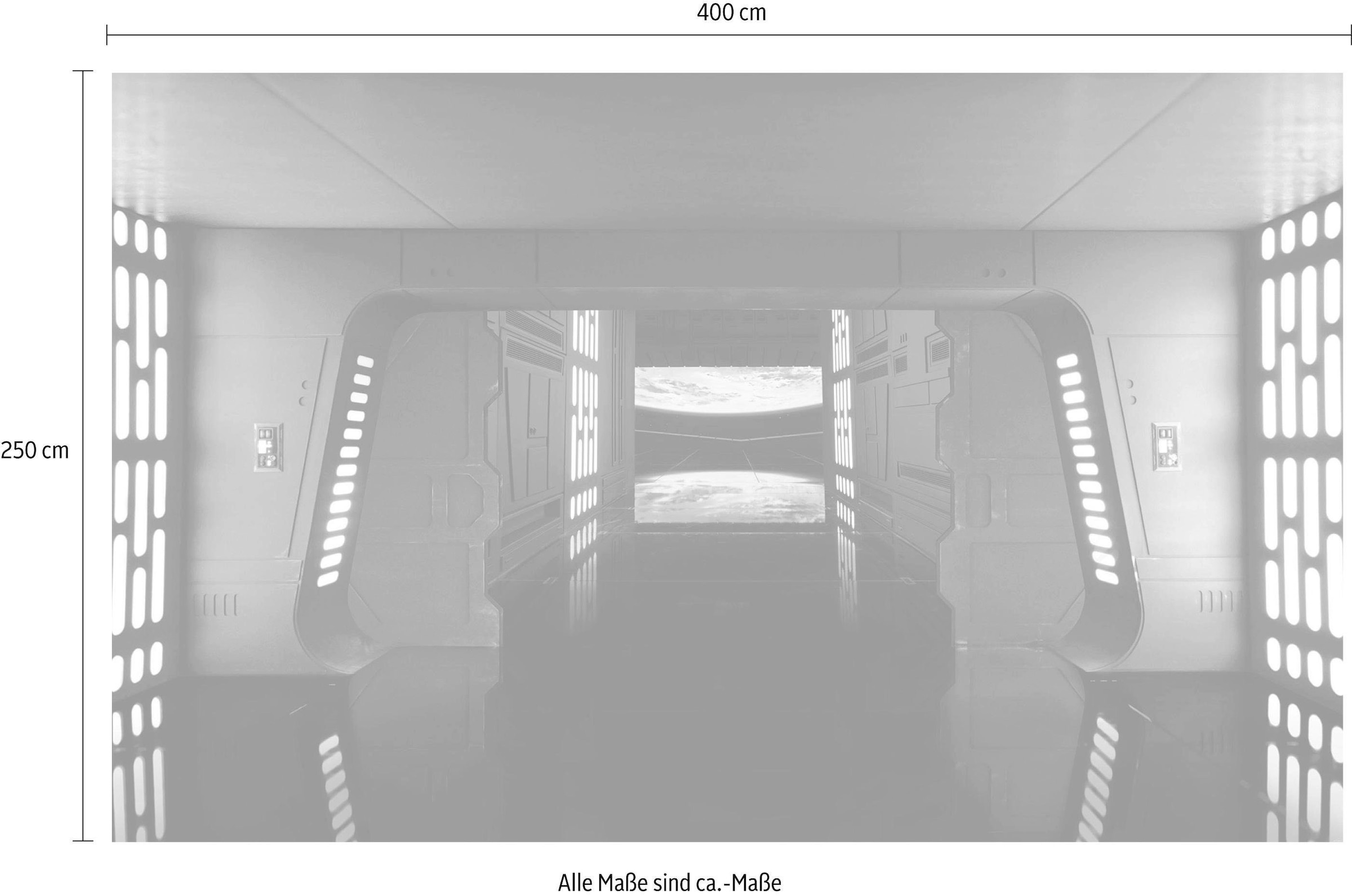 Komar Vliestapete »Digitaldruck Vlies - Star Wars Death Star Floor - Größe 400 x 250 cm«, bedruckt, Kinderzimmer
