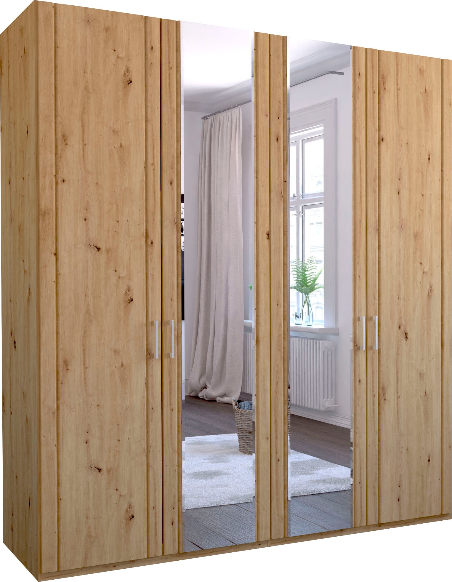 WIEMANN Kleiderschrank "Mainau" mit Holz- und Spiegeltüren günstig online kaufen