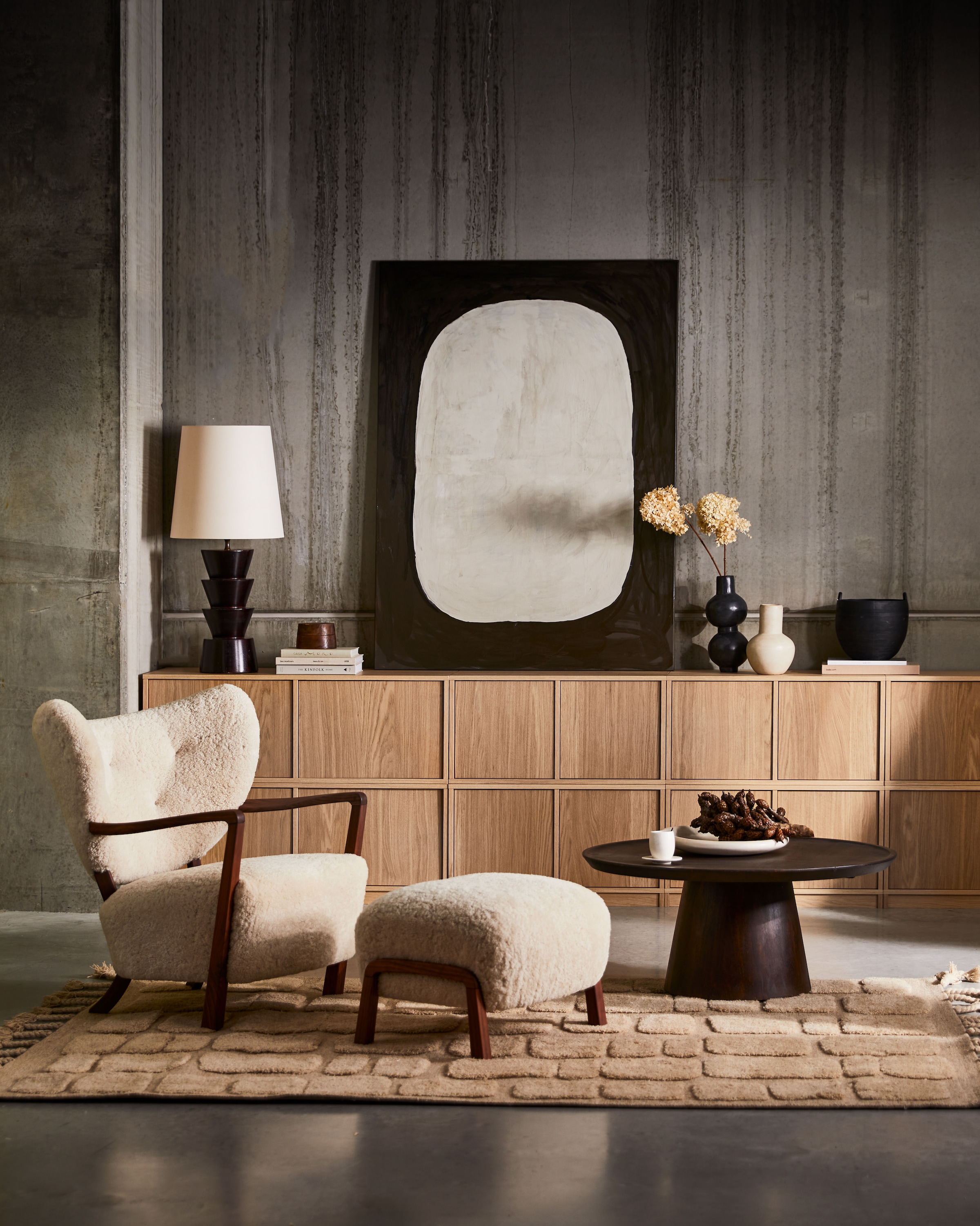 WOOOD Sideboard »Modulair mit Eichenfurnier und Druckmechanismus B 40 x T 40 x H 44 cm« Tragkraft 15 kg pro Einlegeboden, kompakte Ausführung
