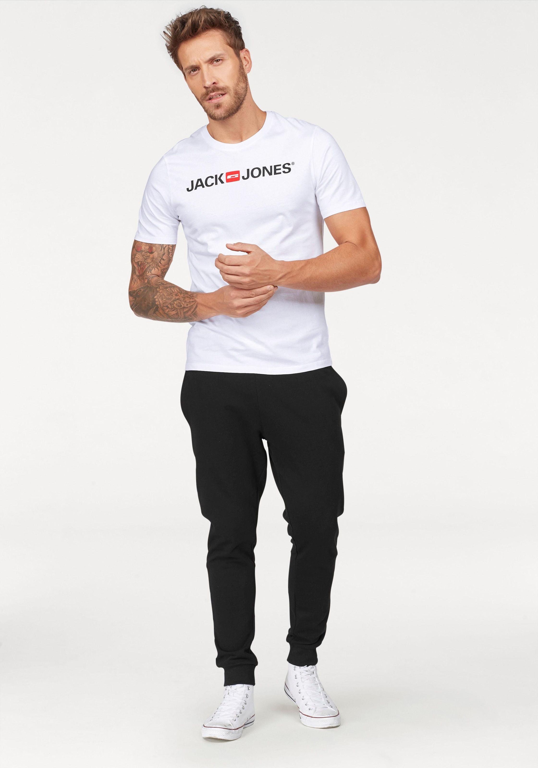 Jack & Jones T-Shirt »JJECORP   mit Print, vielseitig kombinierbar für den Alltag« Logodruck, modisch, regular fit, Baumwolle, Rundhals