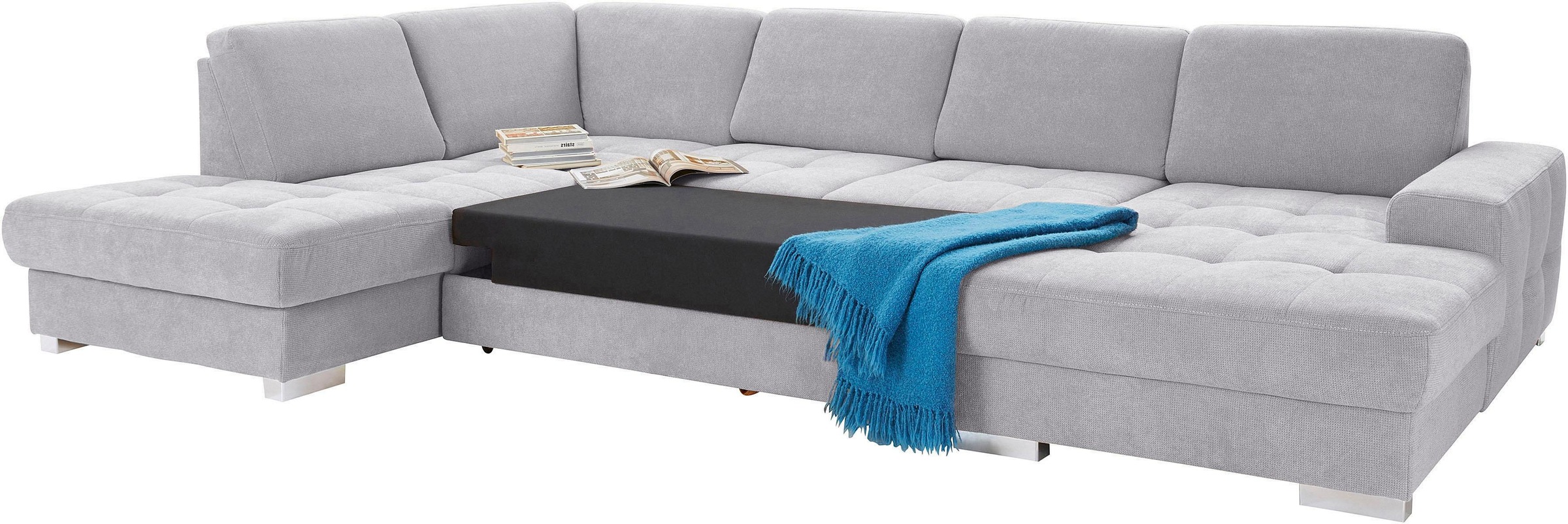 sit&more Wohnlandschaft »Santorini U-Form«, mit Federkern und Sitztiefenverstellung, wahlweise mit Bettfunktion