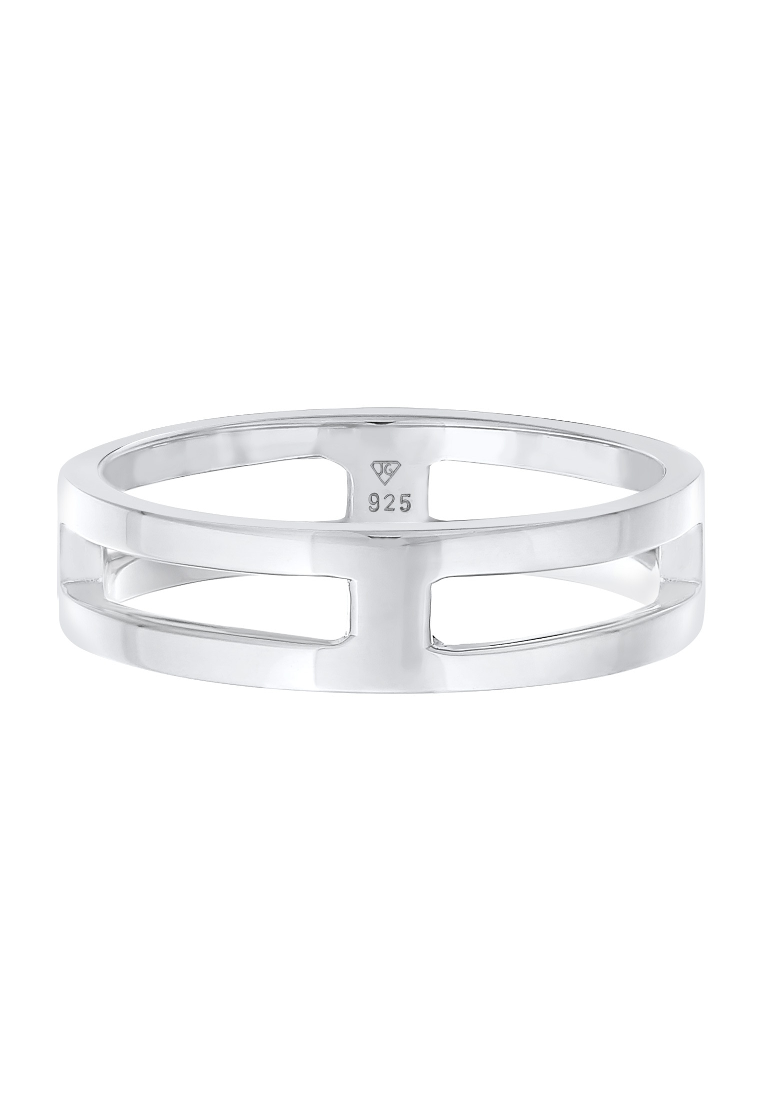 Kuzzoi Silberring »Herren Bandring Steg Massiv 925 Silber«
