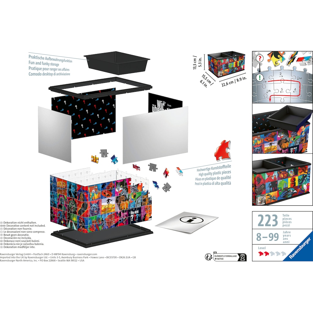 Ravensburger 3D-Puzzle »Aufbewahrungsbox Die drei ???«, Made in Europe, FSC® - schützt Wald - weltweit