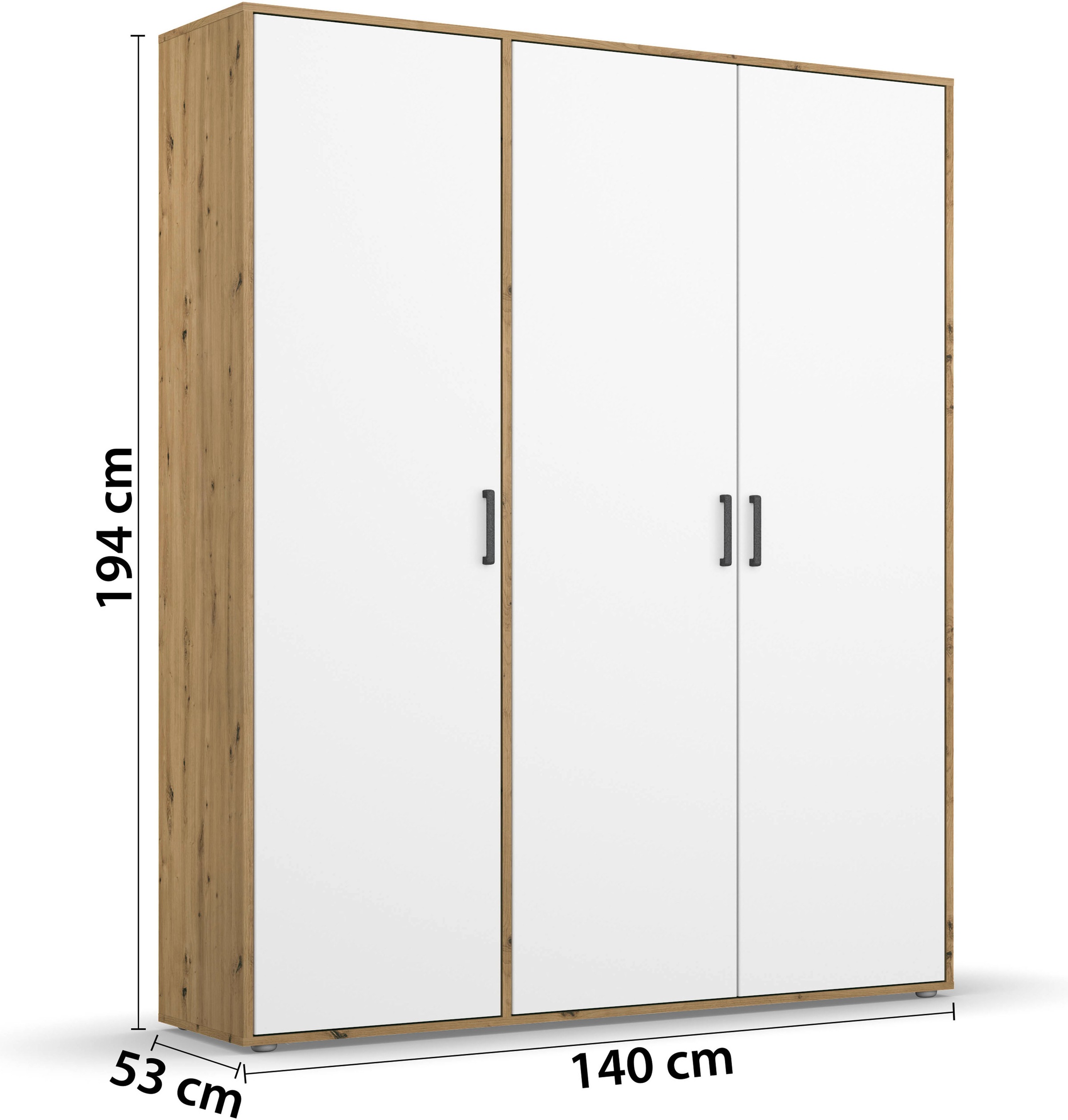 rauch Kleiderschrank »VOYAGER Otto´s Choice Garderobe Wäscheschrank TOPSELLER Schlafzimmer«, (in 3 verschiedenen Ausstattungen BASIC/CLASSIC/PREMIUM), Schrank mit modernen Griffen in viel Stauraum MADE IN GERMANY
