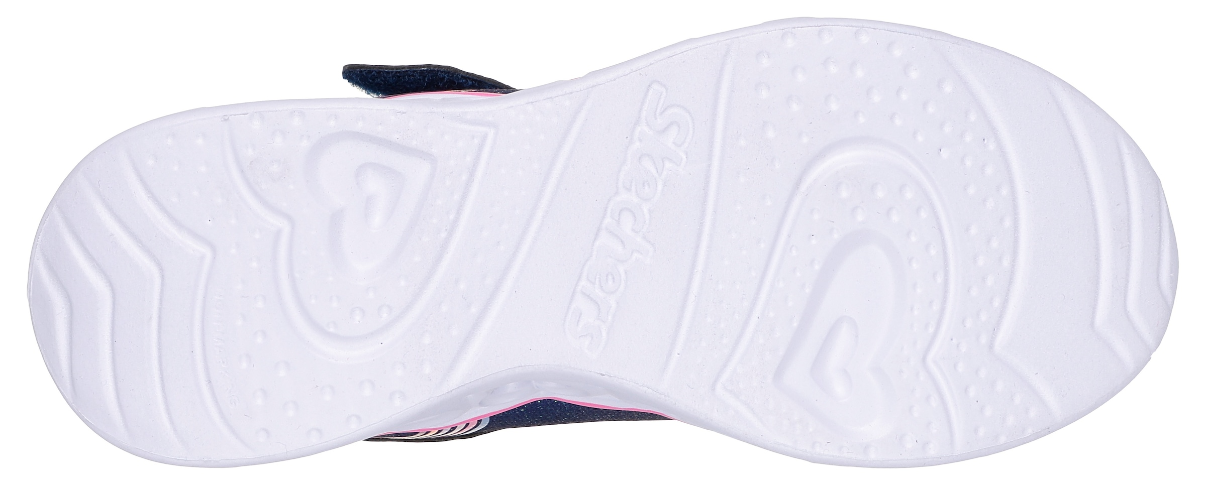 Skechers Kids Sneaker »HEART LIGHTS«, Freizeitschuh, Klettschuh, Blinkschuh mit buntem Regenbogen Stitching