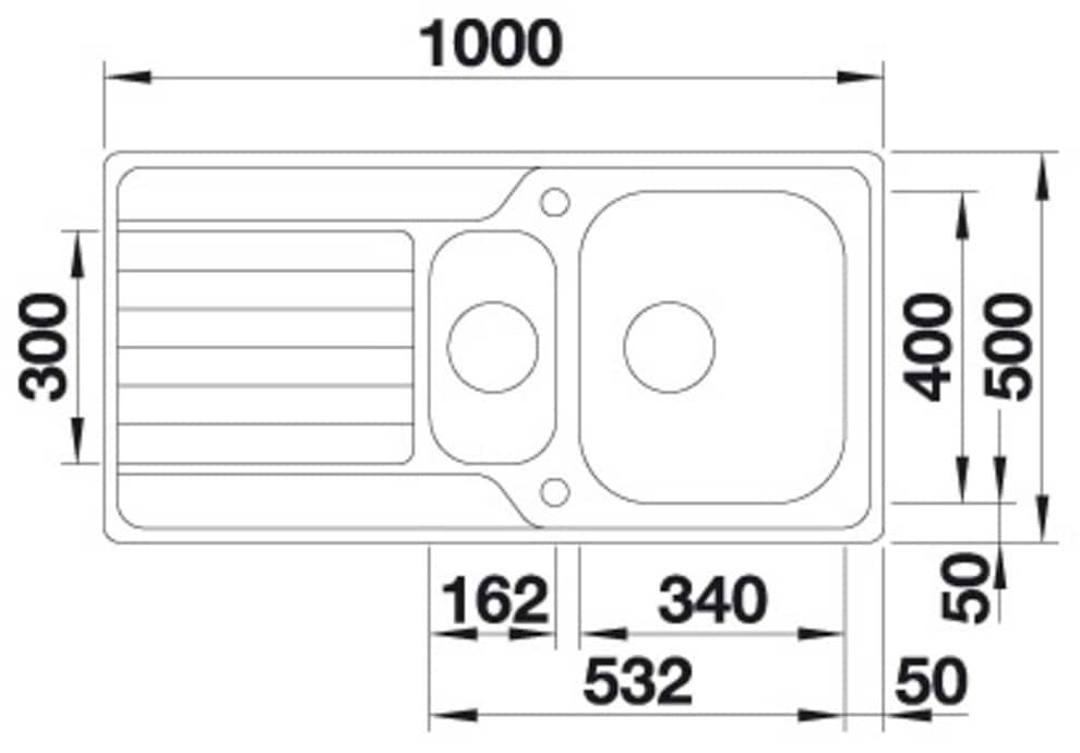 Blanco Edelstahlspüle »DINAS 6 S« 1 Stk. tlg. zum wechselseitigen Einbau geeignet