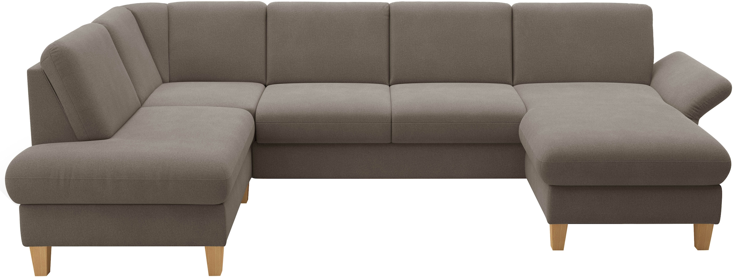 Home affaire Wohnlandschaft »Rochelle, U-Form«, optional mit Armteilverstellung, mit Bettfunktion & Bettkasten