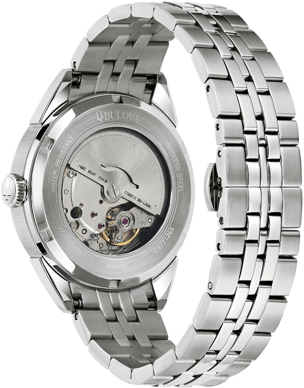 Bulova Automatikuhr Armbanduhr, Herrenuhr, Damenuhr, Edelstahlarmband, Saphirglas