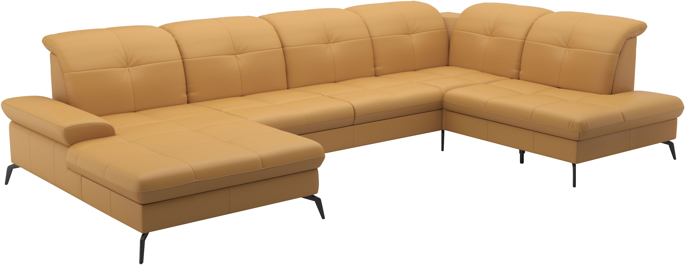 sit&more Wohnlandschaft »Amica, U-Form, inkl. Sitztiefenverstellung und Armteilverstellung«, wahlweise mit Kopfteilverstellung, Bettfunktion und Bettkasten