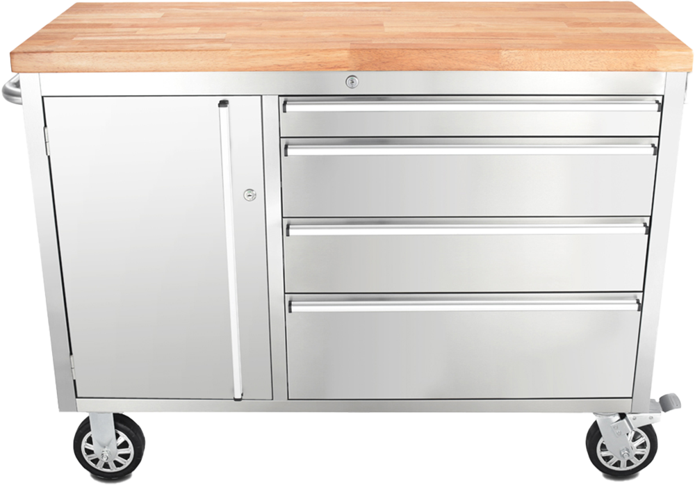 ONDIS24 Werkstattwagen »Werkzeugwagen aus Edelstahl mit 1 Tür 4 Schubladen« günstig online kaufen