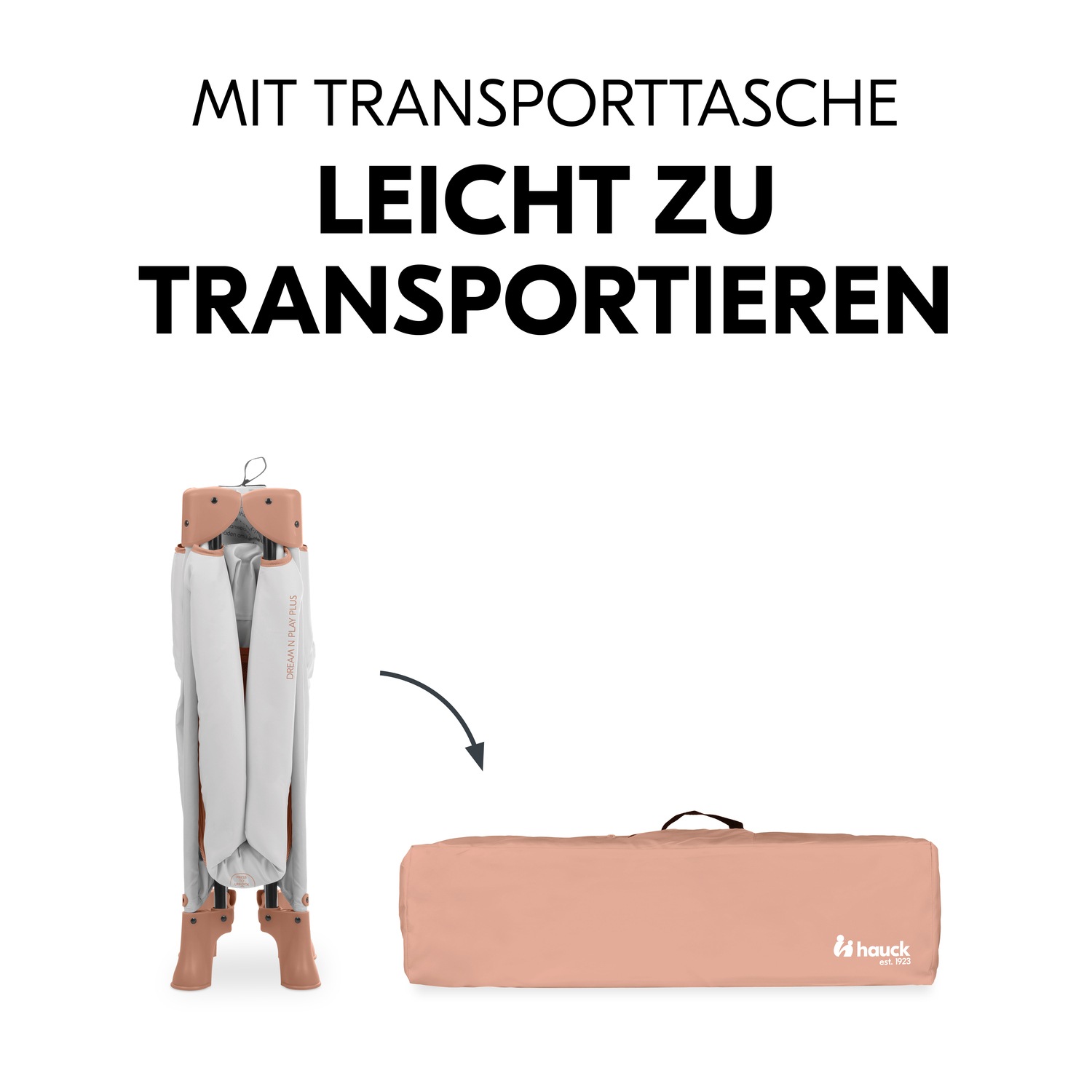 Hauck Baby-Reisebett »Dream N Play Plus, Dusty Cork«, Vorderausstieg