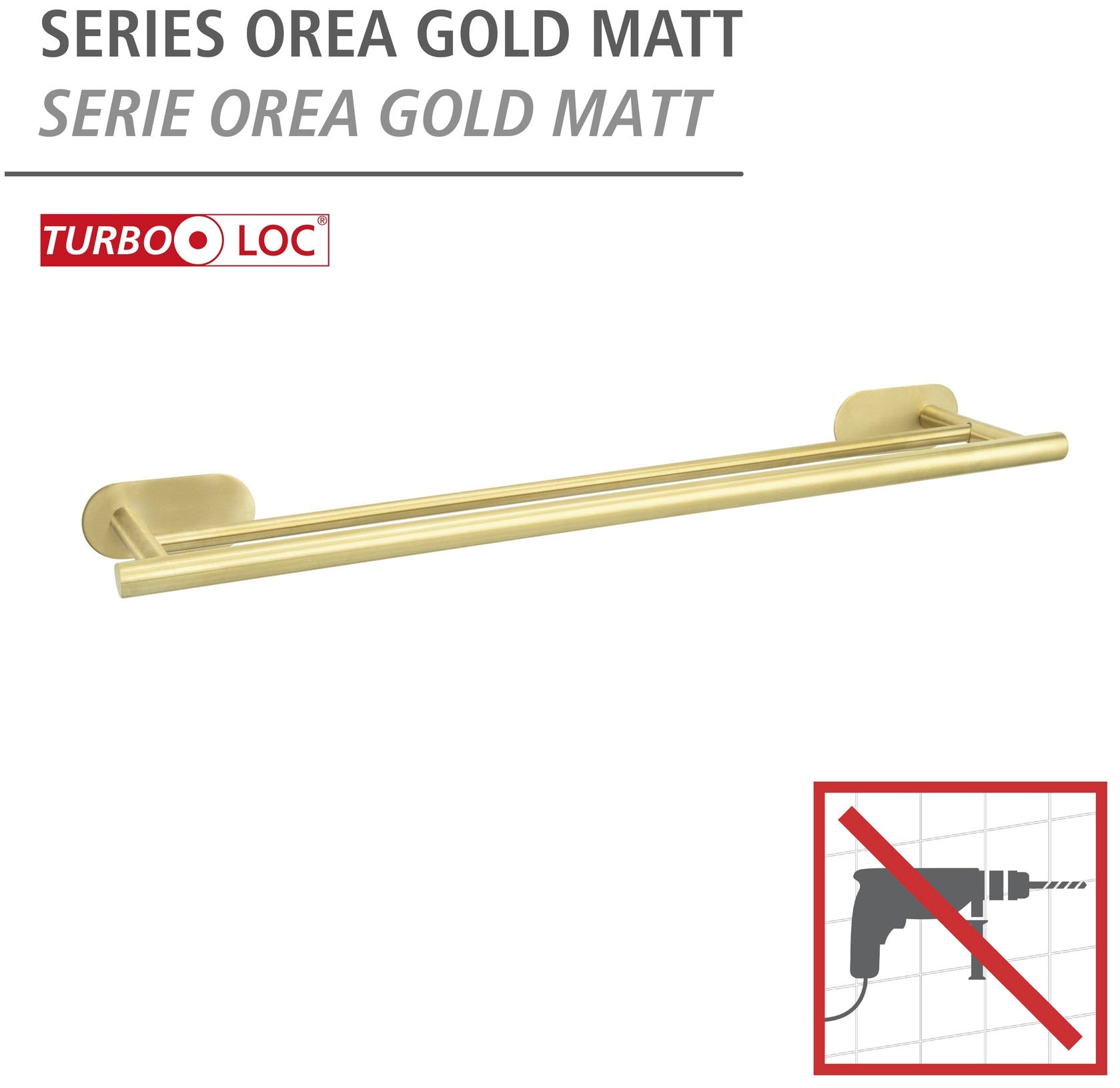 WENKO Handtuchstange »Turbo-Loc® Duo Orea« Befestigen ohne Bohren