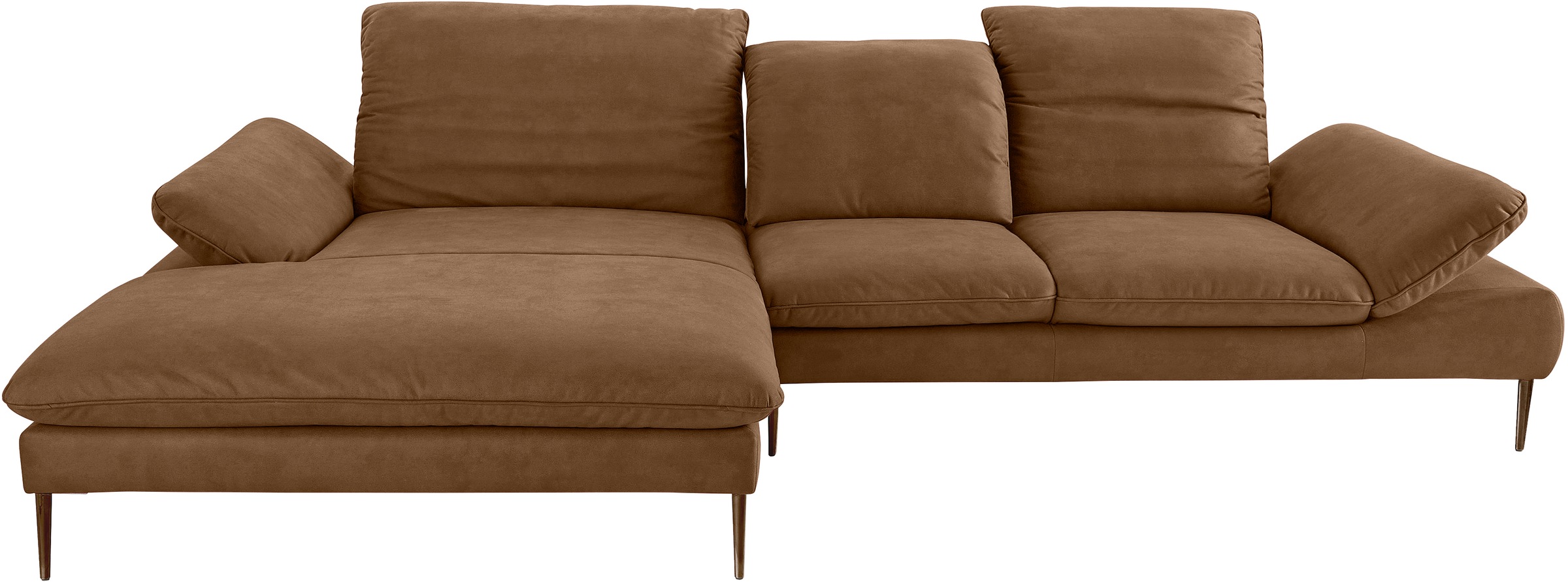 W.SCHILLIG Ecksofa »enjoy&MORE, Designsofa, bequem, elegant und zeitlos, L-Form«, Sitztiefenverstellung, Füße bronze pulverbeschichtet, Breite 340 cm