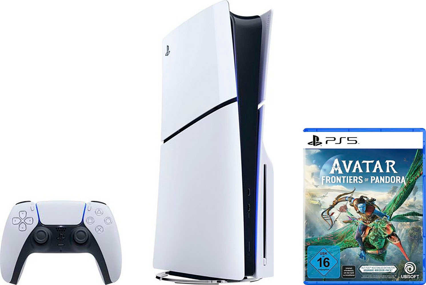 PLAYSTATION 5 Konsolen-Set »Disk Edition (Slim) + Avatar: Frontiers of Pandora« 1.000 GB weiß/schwarz