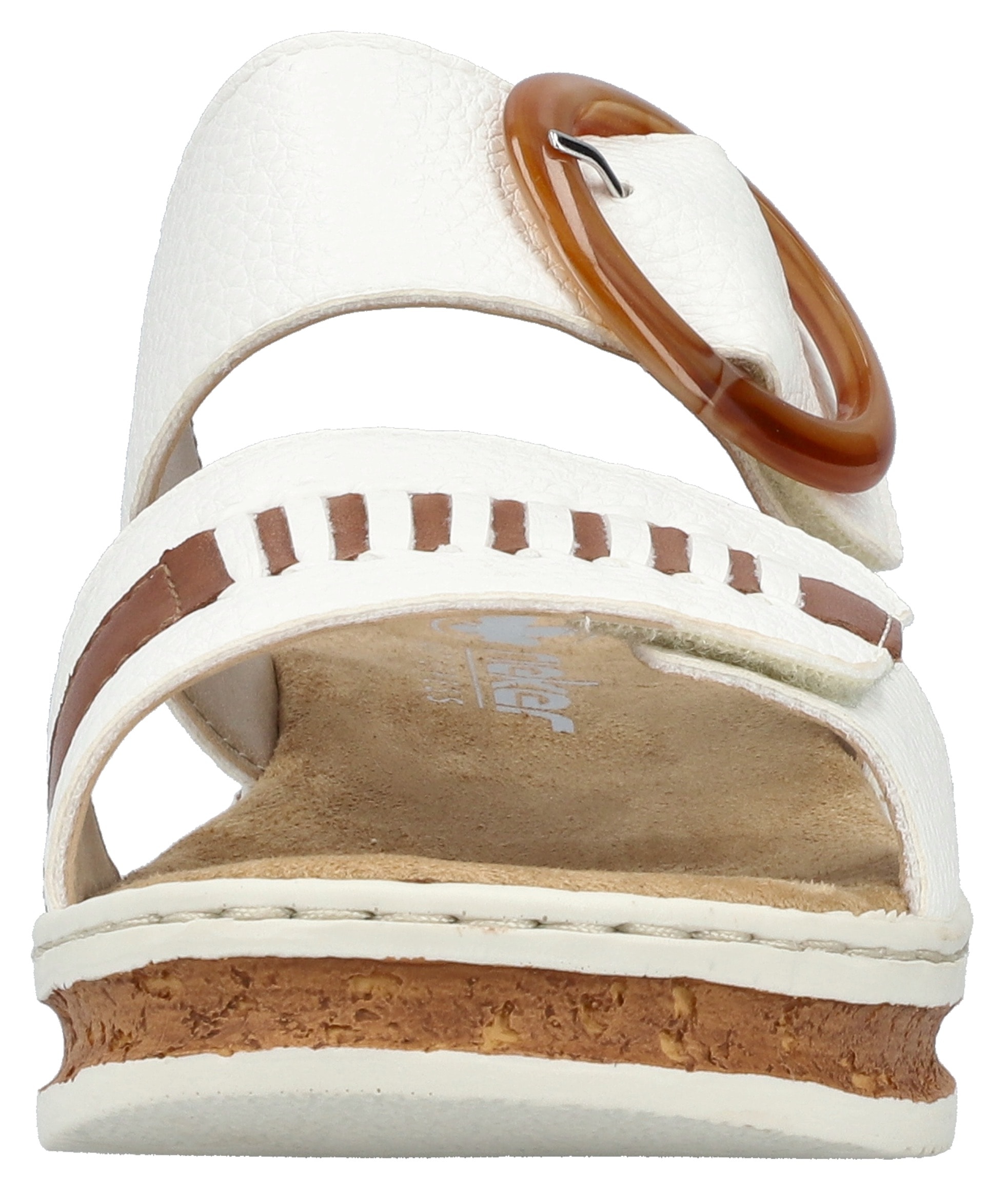 Rieker Keilpantolette, Sommerschuh, Strandschuh mit regulierbaren Klettverschlüssen