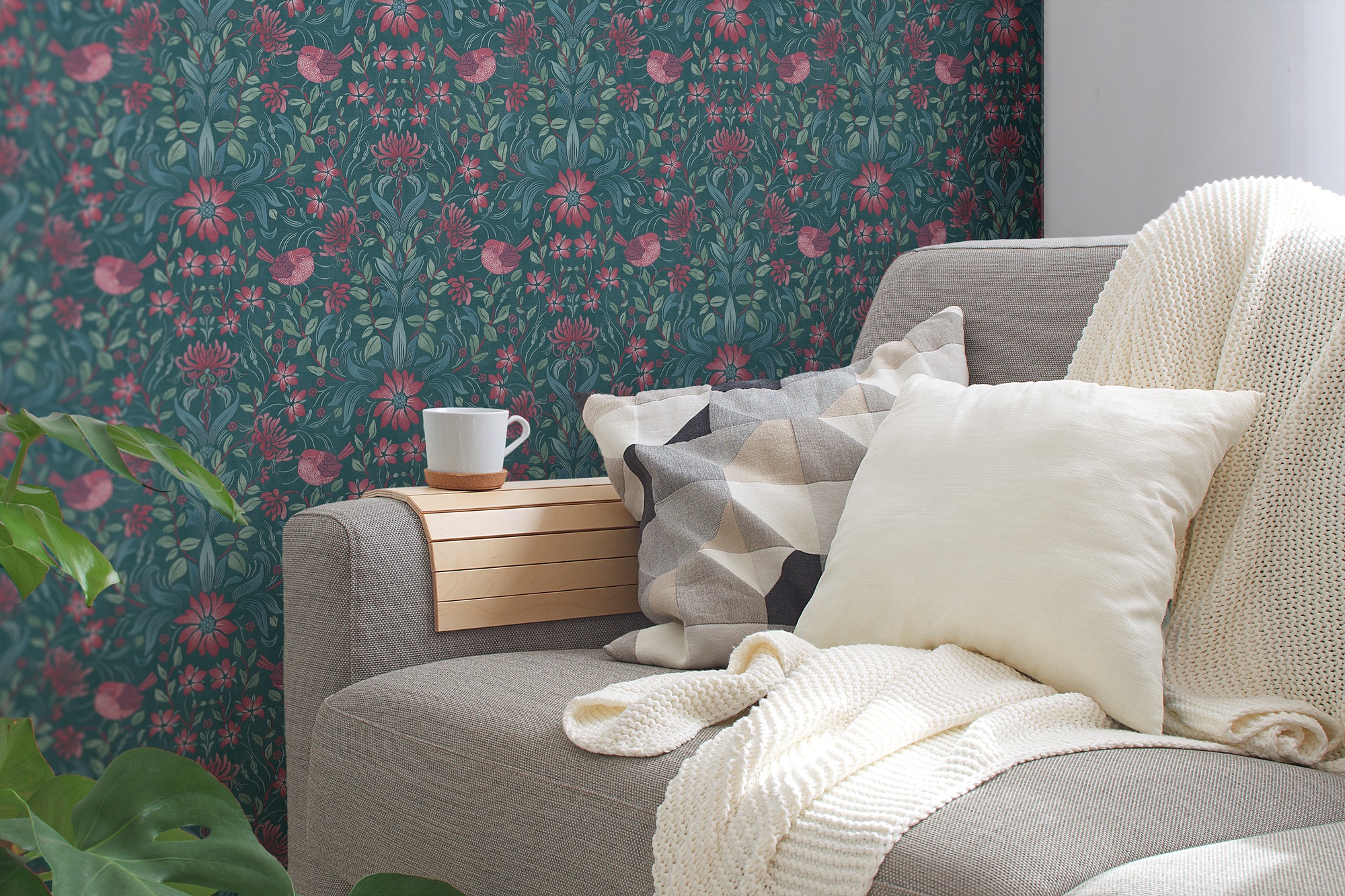 A.S. Création Vliestapete »Landhaustapete mit Vögeln«, matt-gemustert-neutral, Florale Tiertapete Tapeten Wohnzimmer Schlafzimmer Küche Design Optik