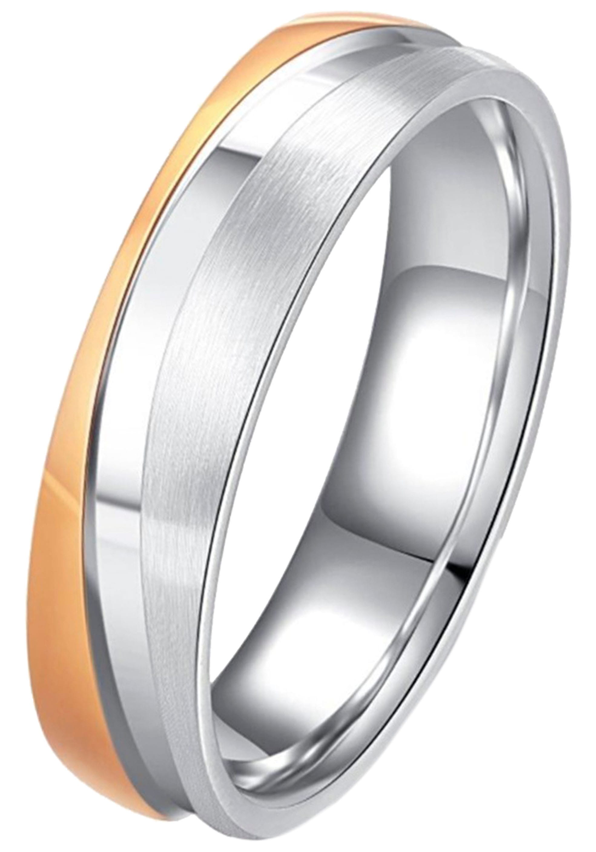 DOOSTI Trauring »Schmuck Geschenk Edelstahl Trauring Ehering Partnerring LIEBE«, wahlweise mit oder ohne Zirkonia