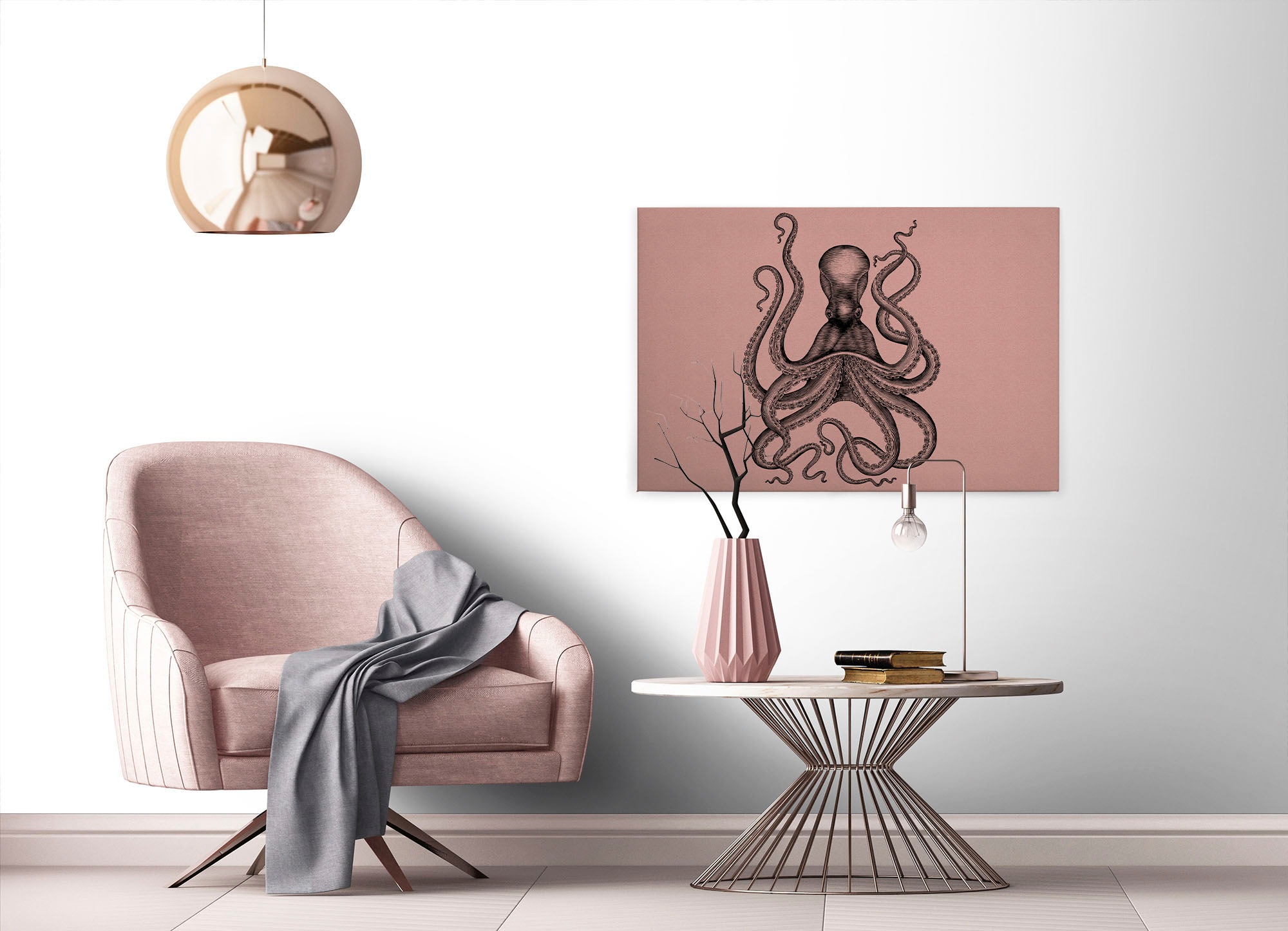 A.S. Création Leinwandbild »jules«, Kunst-Tiere-Kinder, (1 St.), Keilrahmen Bild Octopus Krake Leinwand-Bild Wohnzimmer modern Wandbild