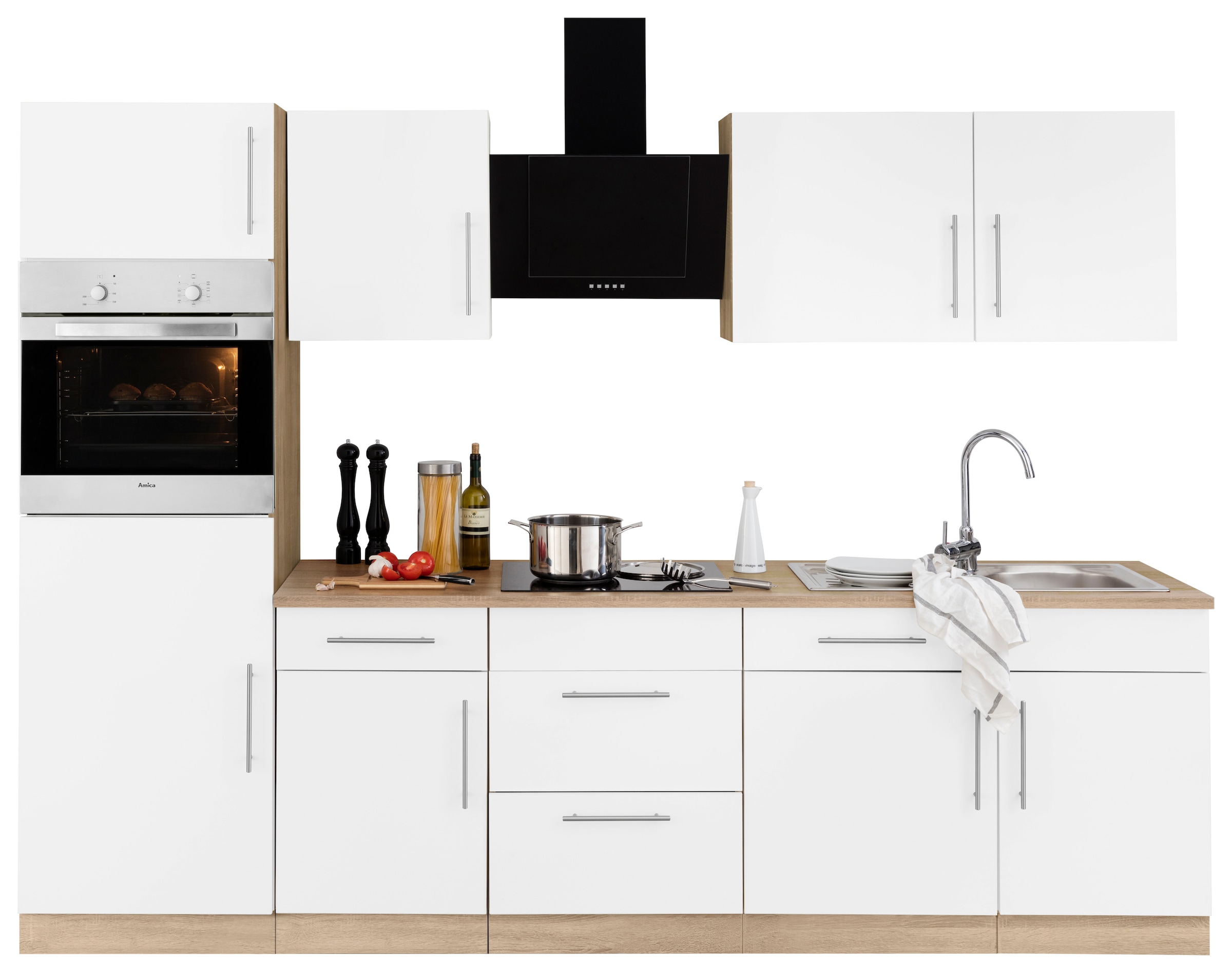 wiho Küchen Küchenzeile Breite »Cali«, E-Geräten, Rechnung 280 auf cm mit kaufen