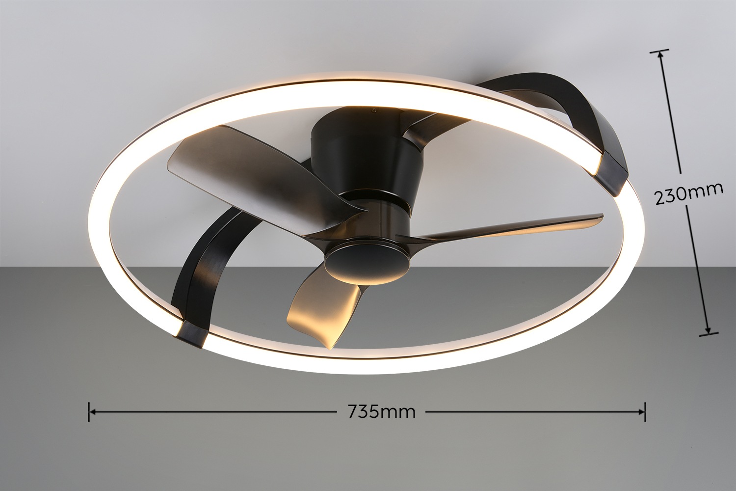 REALITY Leuchten LED Deckenleuchte »STOCKHOLM mit Ventilator, Smart Home tuya Deckenventilator mit Licht« LED-Board 1 Stk. RGB | warmweiß - kaltweiß Steuerung per tuya App oder Fernbedienung, Dynamic Light RGB Licht