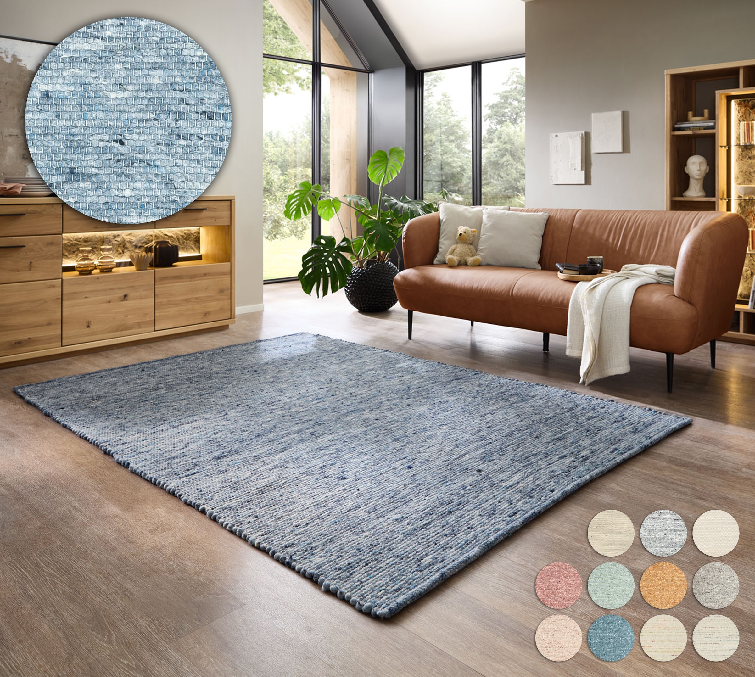 my home Wollteppich »Pirker«, rechteckig, 12 mm Höhe, Wendeteppich, meliert günstig online kaufen